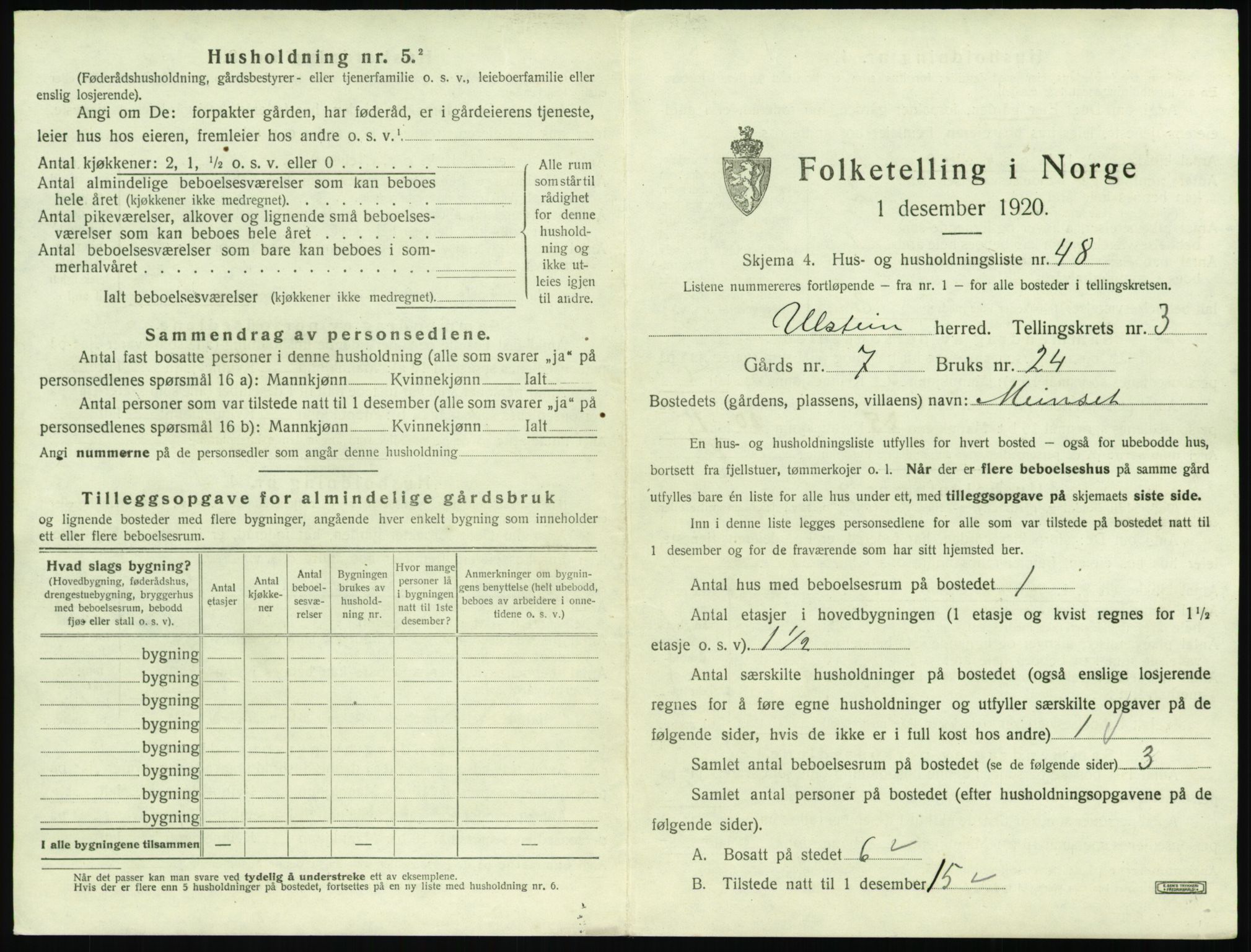 SAT, Folketelling 1920 for 1516 Ulstein herred, 1920, s. 266