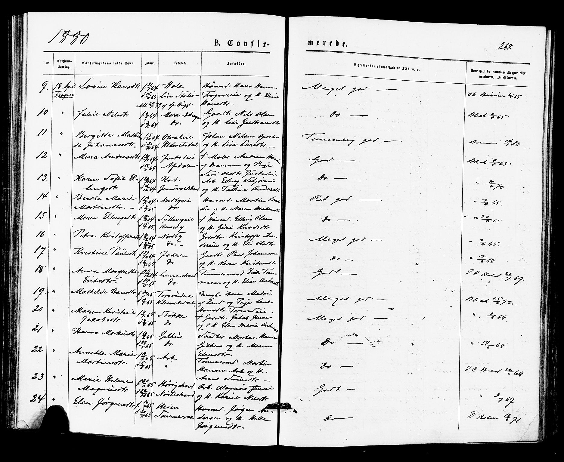Lier kirkebøker, AV/SAKO-A-230/F/Fa/L0014: Ministerialbok nr. I 14, 1875-1882, s. 268
