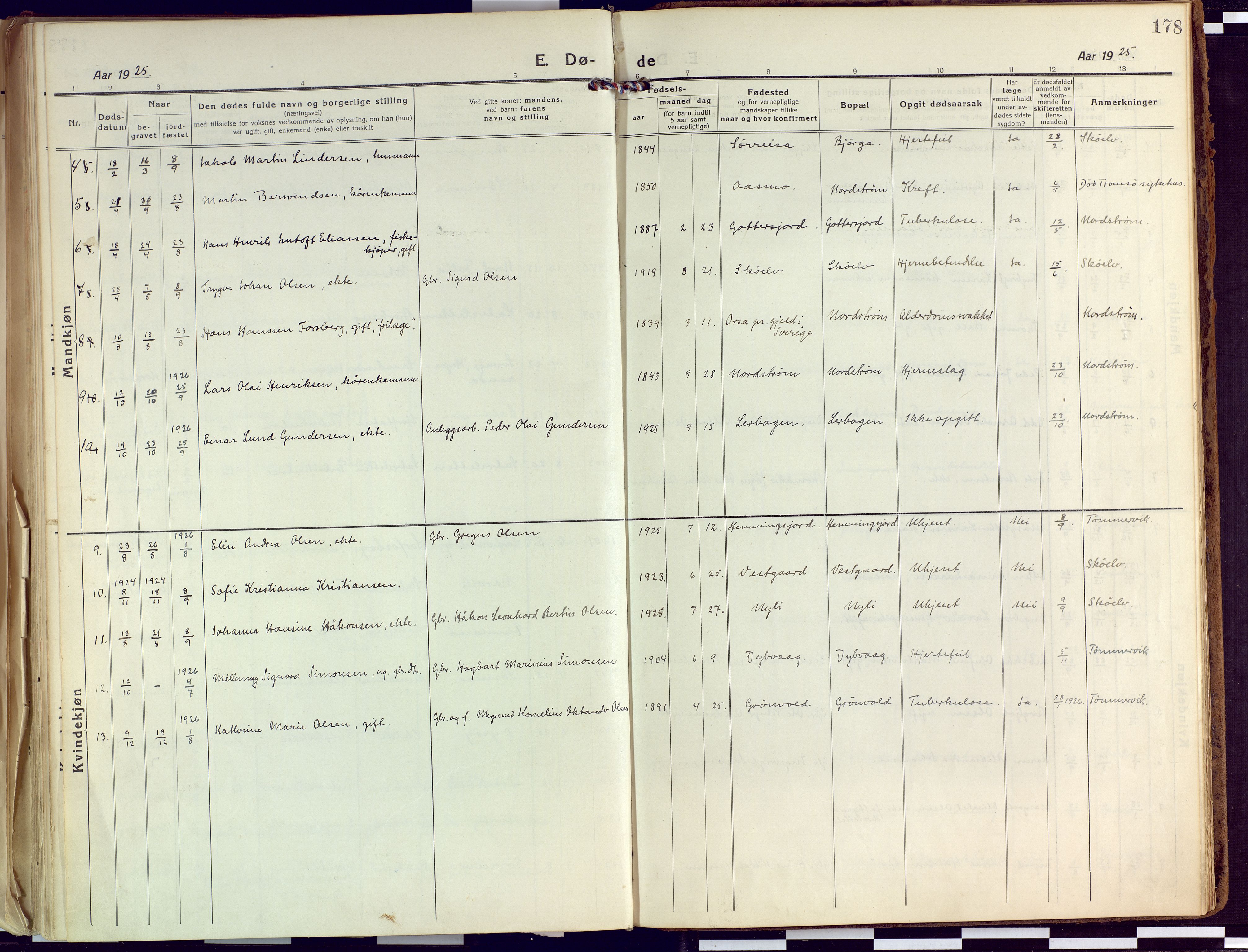 Tranøy sokneprestkontor, SATØ/S-1313/I/Ia/Iaa/L0015kirke: Ministerialbok nr. 15, 1919-1928, s. 178