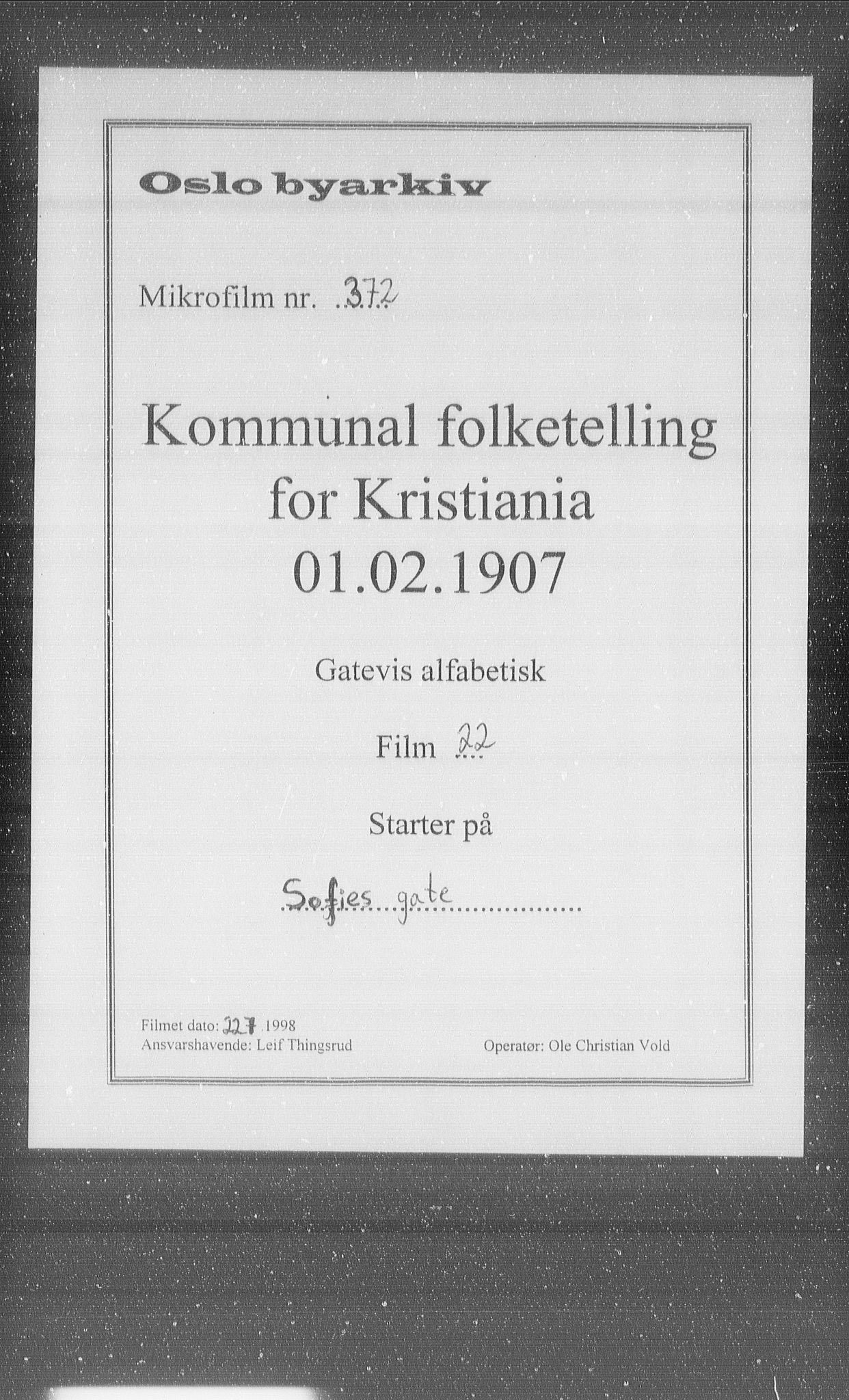 OBA, Kommunal folketelling 1.2.1907 for Kristiania kjøpstad, 1907, s. 50362