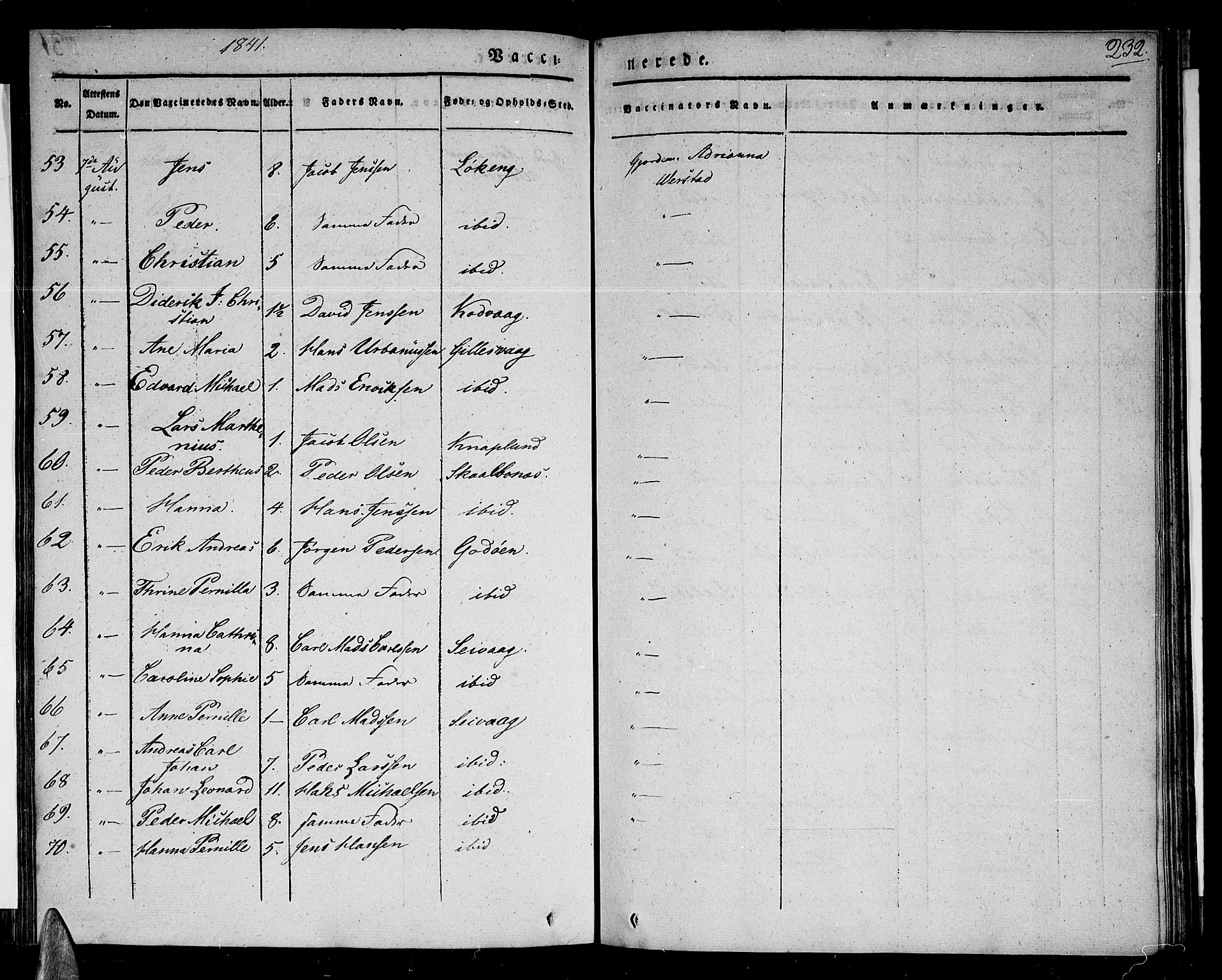 Ministerialprotokoller, klokkerbøker og fødselsregistre - Nordland, AV/SAT-A-1459/801/L0006: Ministerialbok nr. 801A06, 1834-1845, s. 232