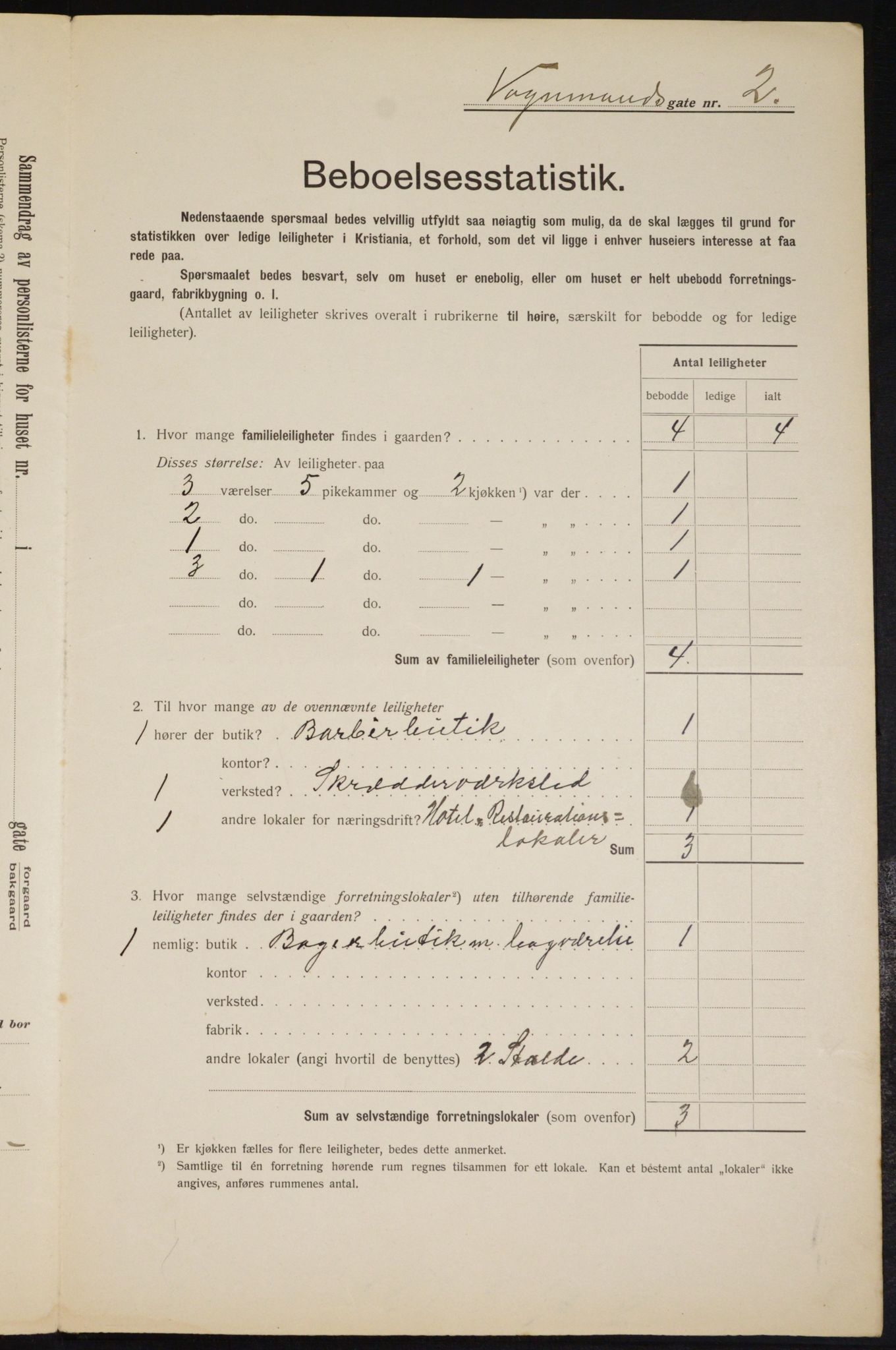 OBA, Kommunal folketelling 1.2.1912 for Kristiania, 1912, s. 124076