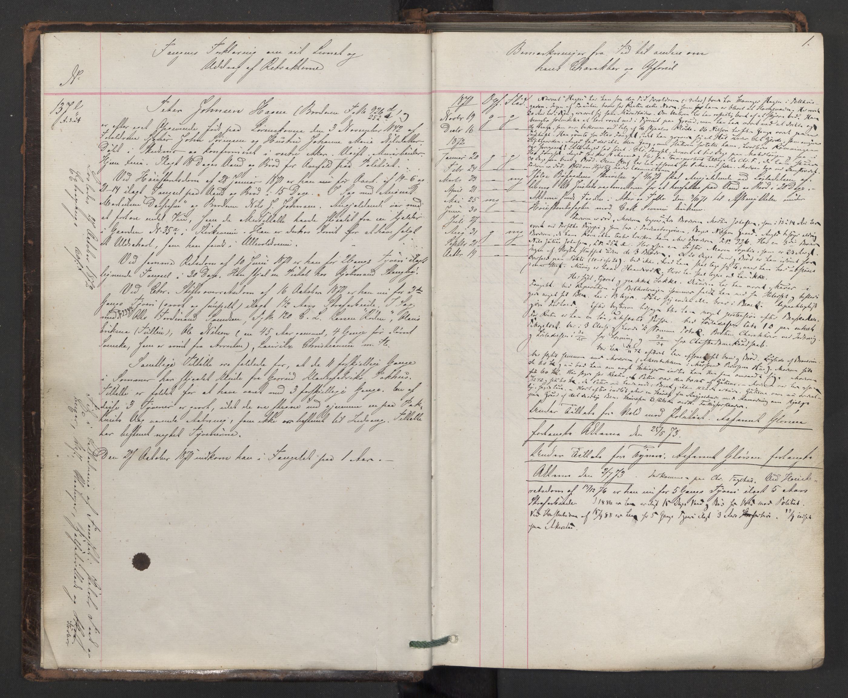 Botsfengslet, AV/RA-S-1539/D/Db/Dbb/L0014: 137e - 437e, 1871-1873, s. 1