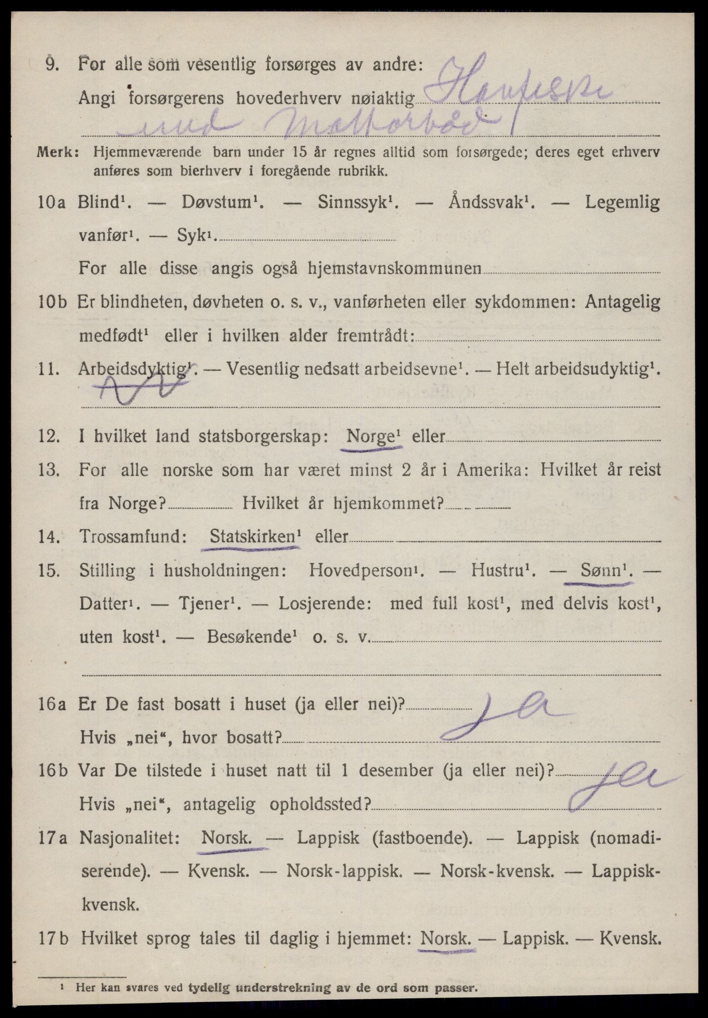 SAT, Folketelling 1920 for 1618 Kvenvær herred, 1920, s. 1383