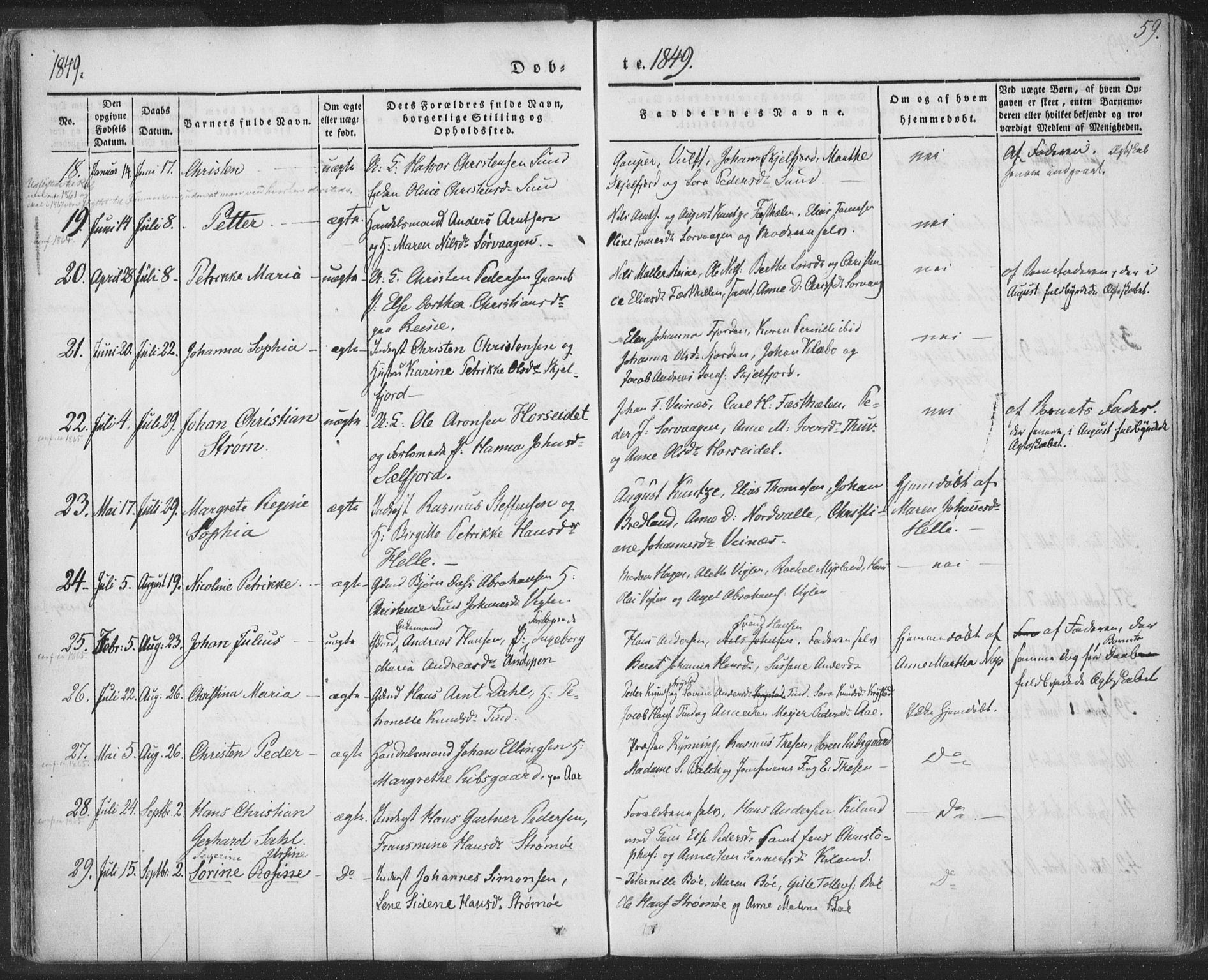Ministerialprotokoller, klokkerbøker og fødselsregistre - Nordland, SAT/A-1459/885/L1202: Ministerialbok nr. 885A03, 1838-1859, s. 59