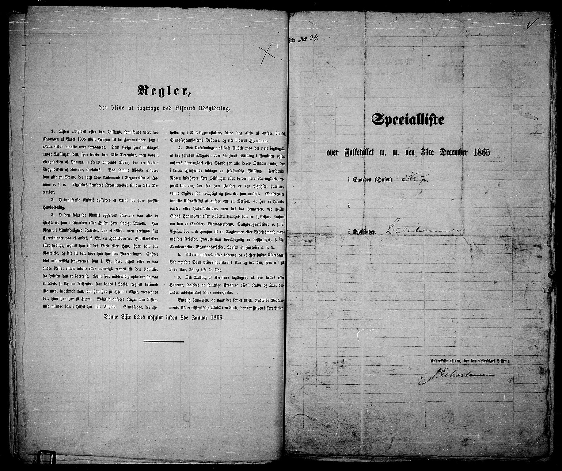 RA, Folketelling 1865 for 0501B Fåberg prestegjeld, Lillehammer kjøpstad, 1865, s. 74