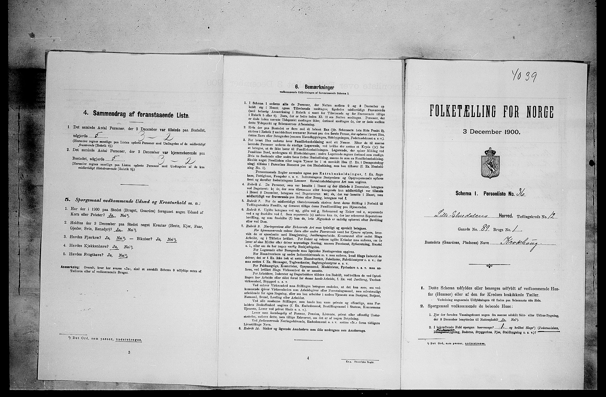 SAH, Folketelling 1900 for 0438 Lille Elvedalen herred, 1900, s. 916