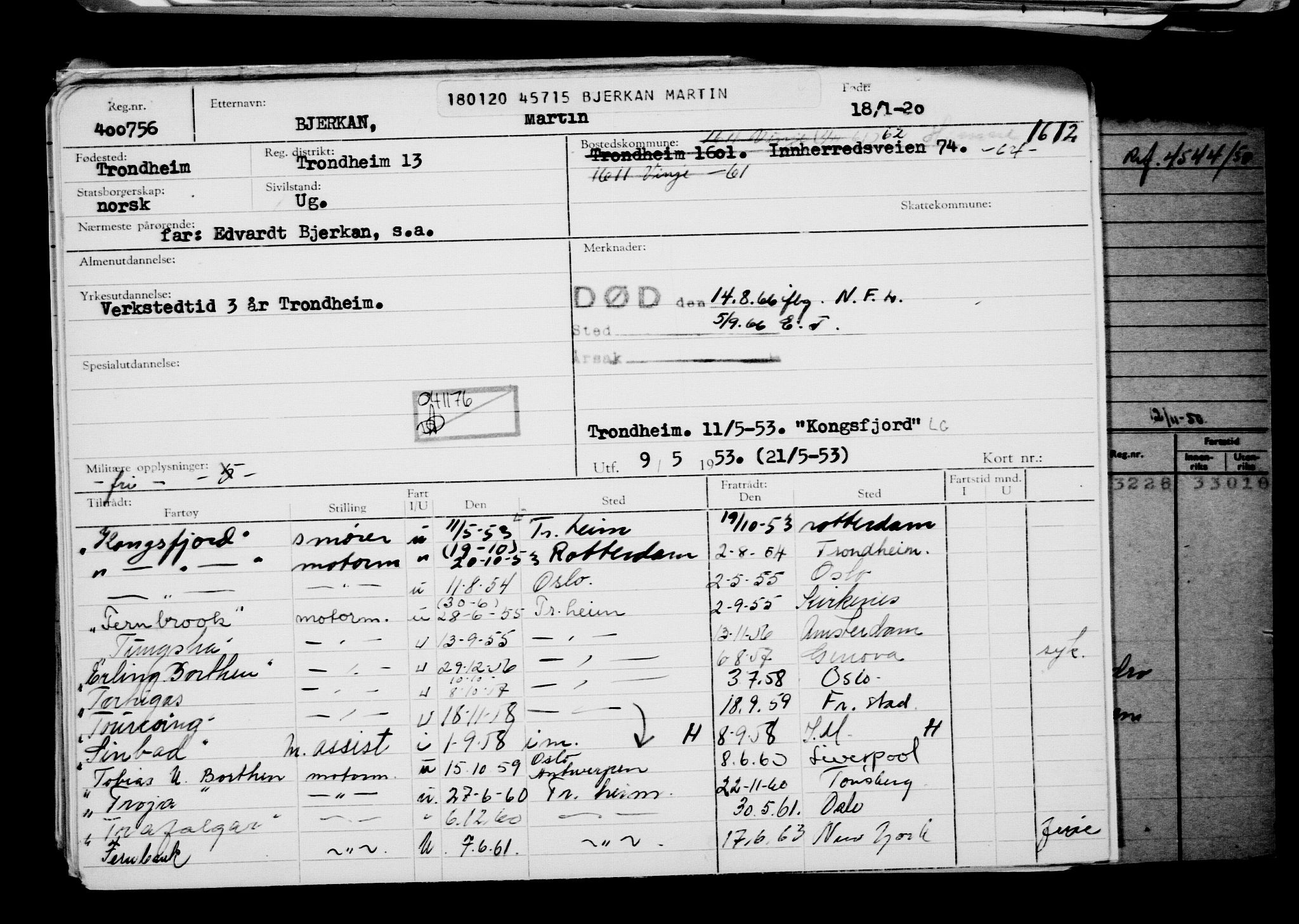 Direktoratet for sjømenn, AV/RA-S-3545/G/Gb/L0176: Hovedkort, 1920, s. 138