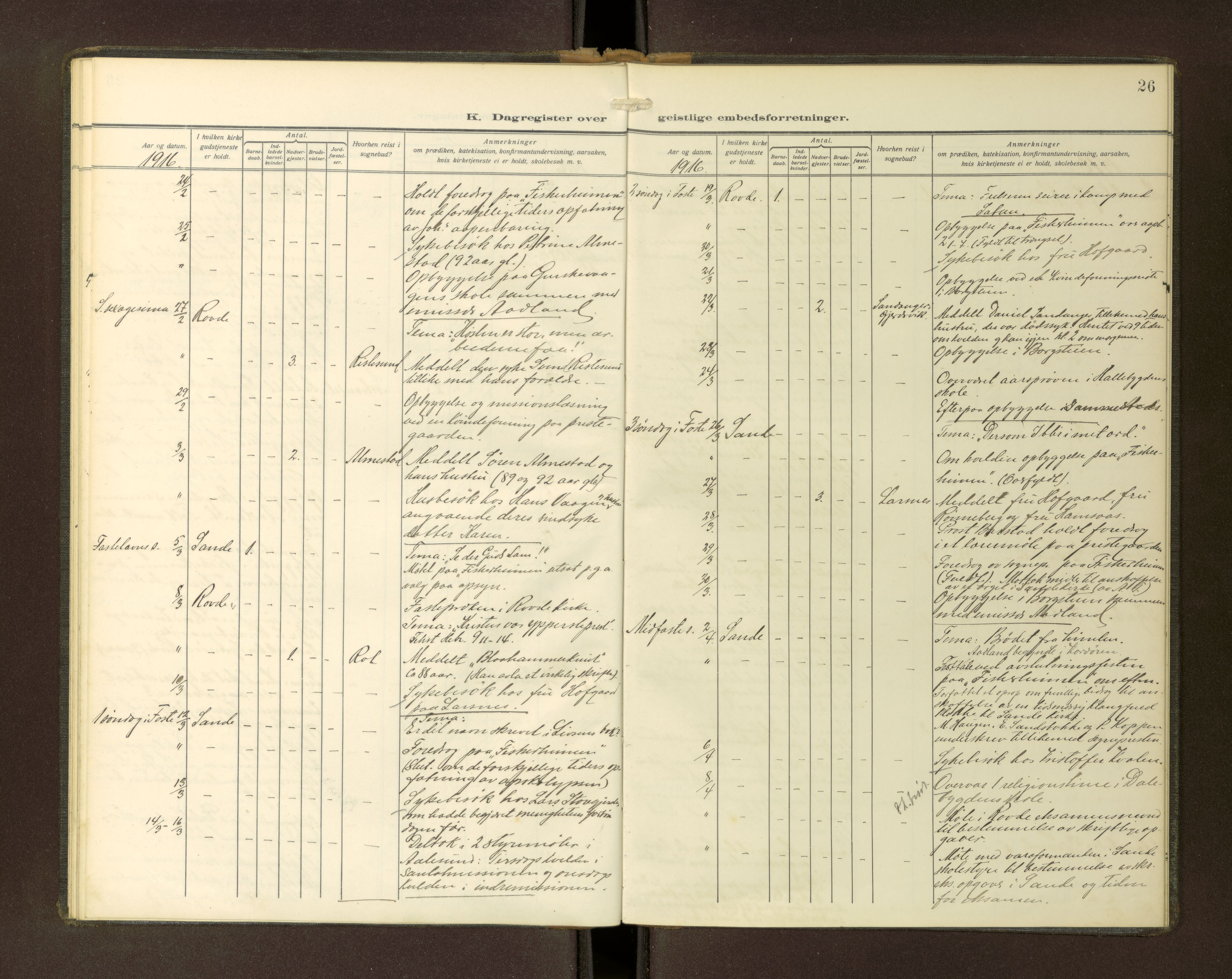 Ministerialprotokoller, klokkerbøker og fødselsregistre - Møre og Romsdal, AV/SAT-A-1454/503/L0039: Dagsregister nr. 503---, 1913-1918, s. 26