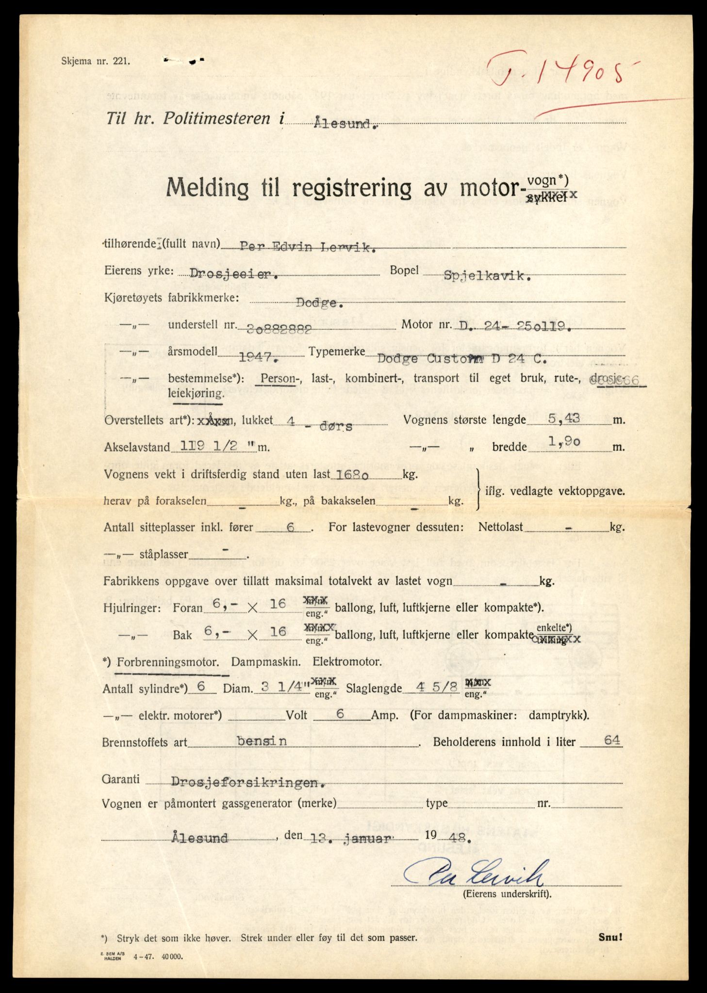 Møre og Romsdal vegkontor - Ålesund trafikkstasjon, AV/SAT-A-4099/F/Fe/L0049: Registreringskort for kjøretøy T 14864 - T 18613, 1927-1998, s. 951