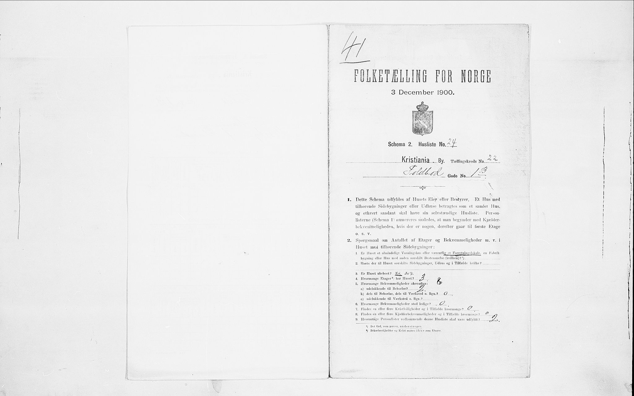 SAO, Folketelling 1900 for 0301 Kristiania kjøpstad, 1900, s. 101899