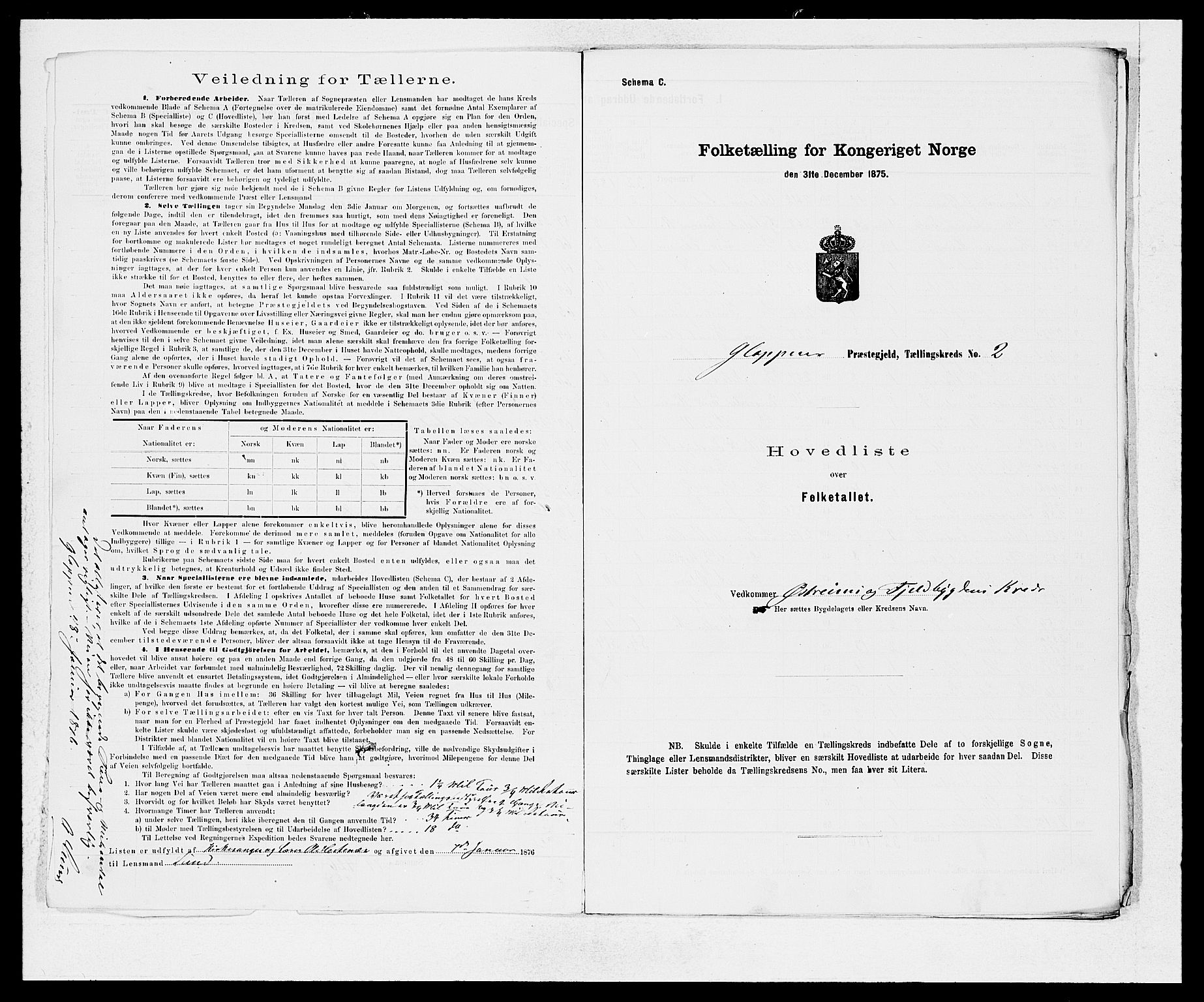 SAB, Folketelling 1875 for 1445P Gloppen prestegjeld, 1875, s. 4