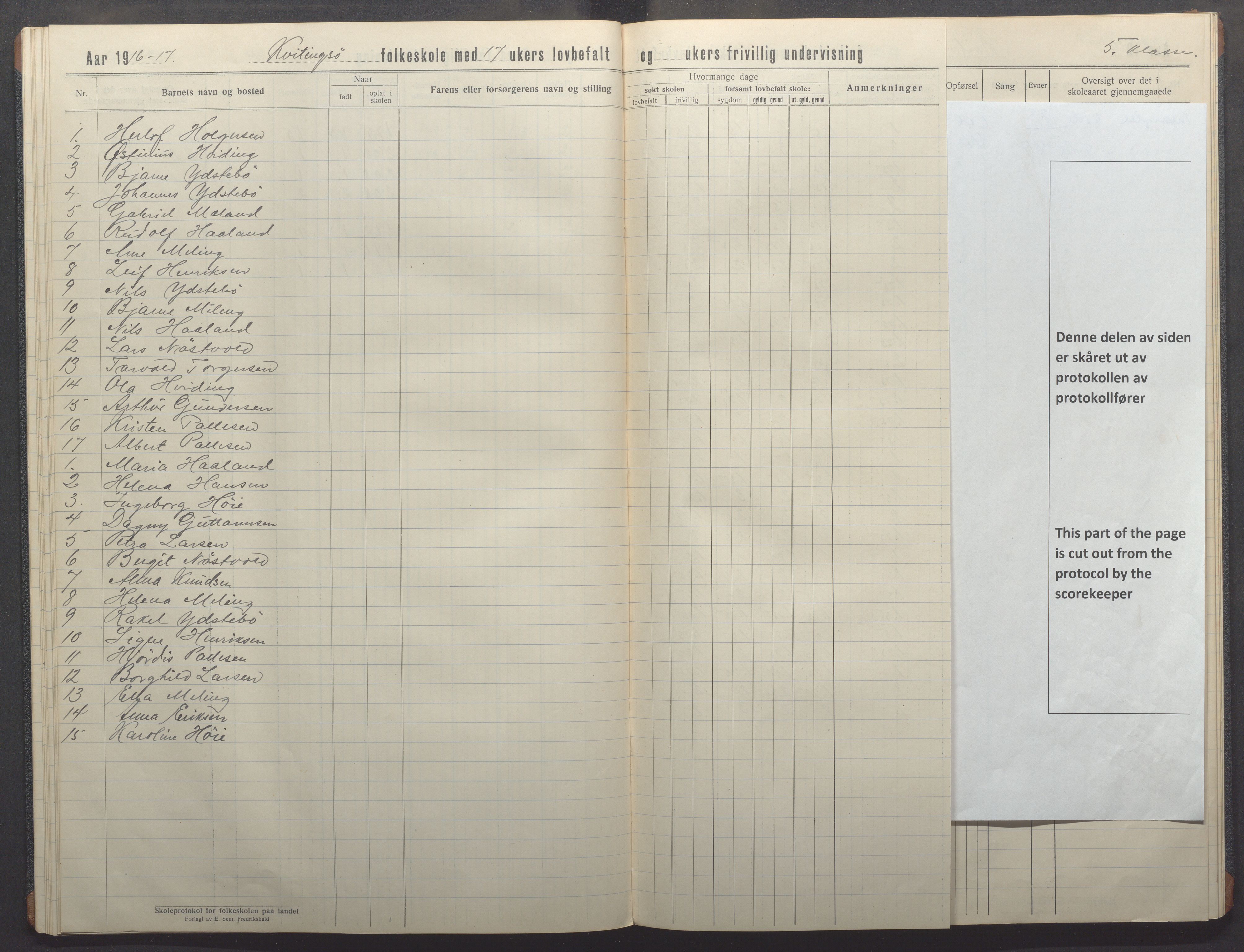 Kvitsøy kommune - Skolestyret, IKAR/K-100574/H/L0003: Skoleprotokoll, 1914-1922, s. 27
