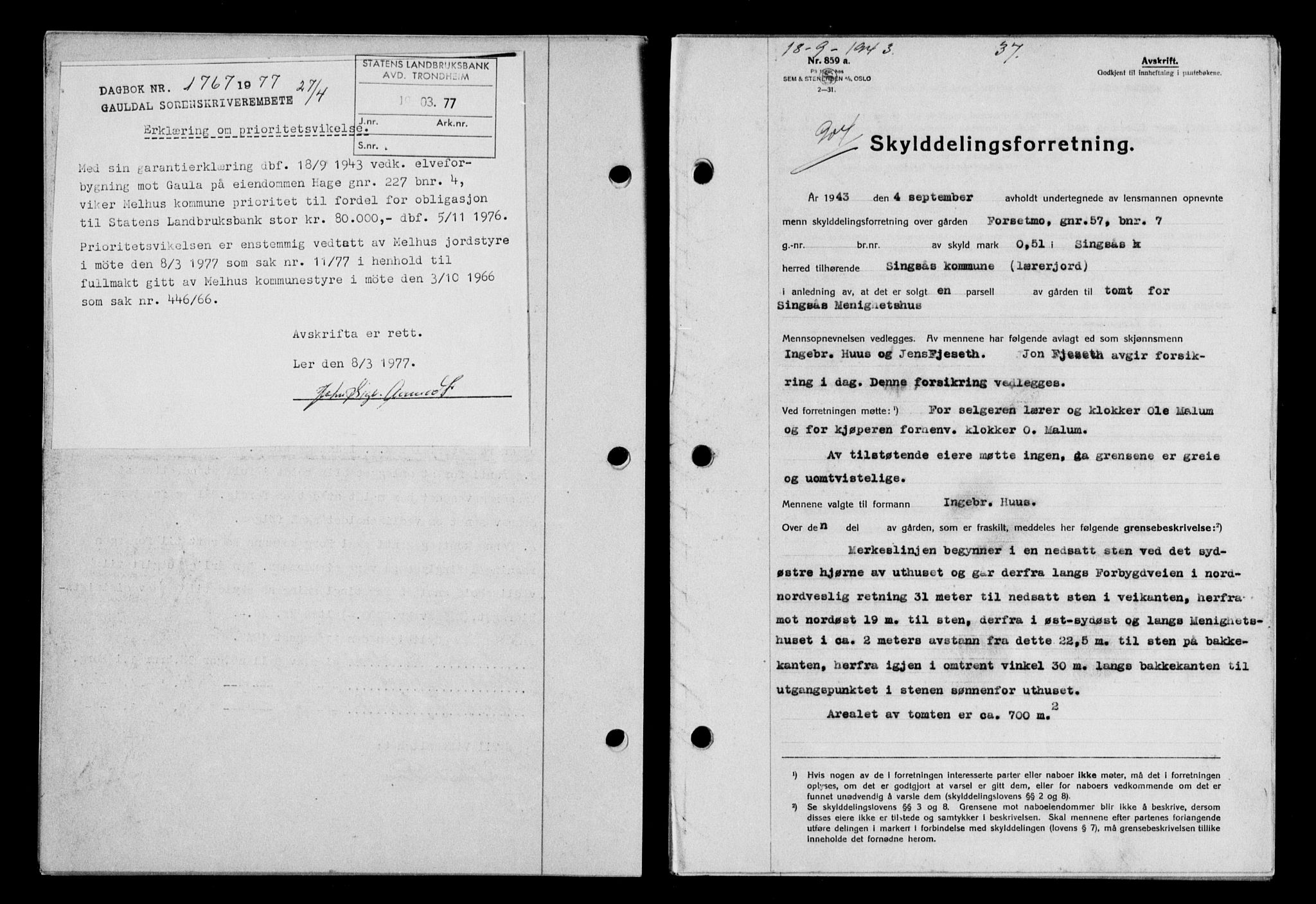 Gauldal sorenskriveri, SAT/A-0014/1/2/2C/L0057: Pantebok nr. 62, 1943-1944, Dagboknr: 904/1943