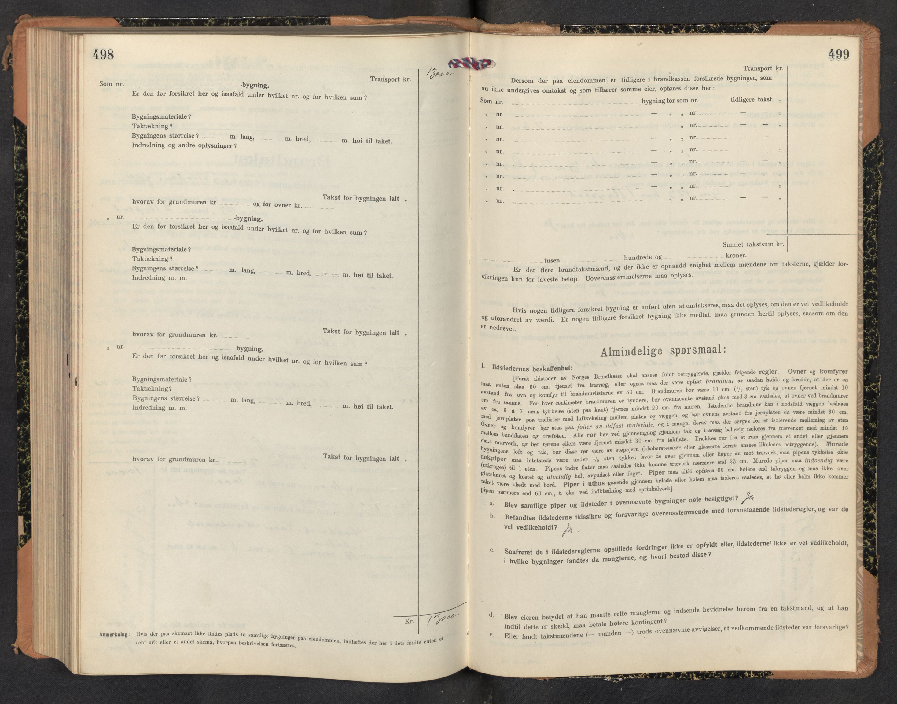 Lensmannen i Gaular, AV/SAB-A-27601/0012/L0006: Branntakstprotokoll, skjematakst, 1917-1943, s. 498-499