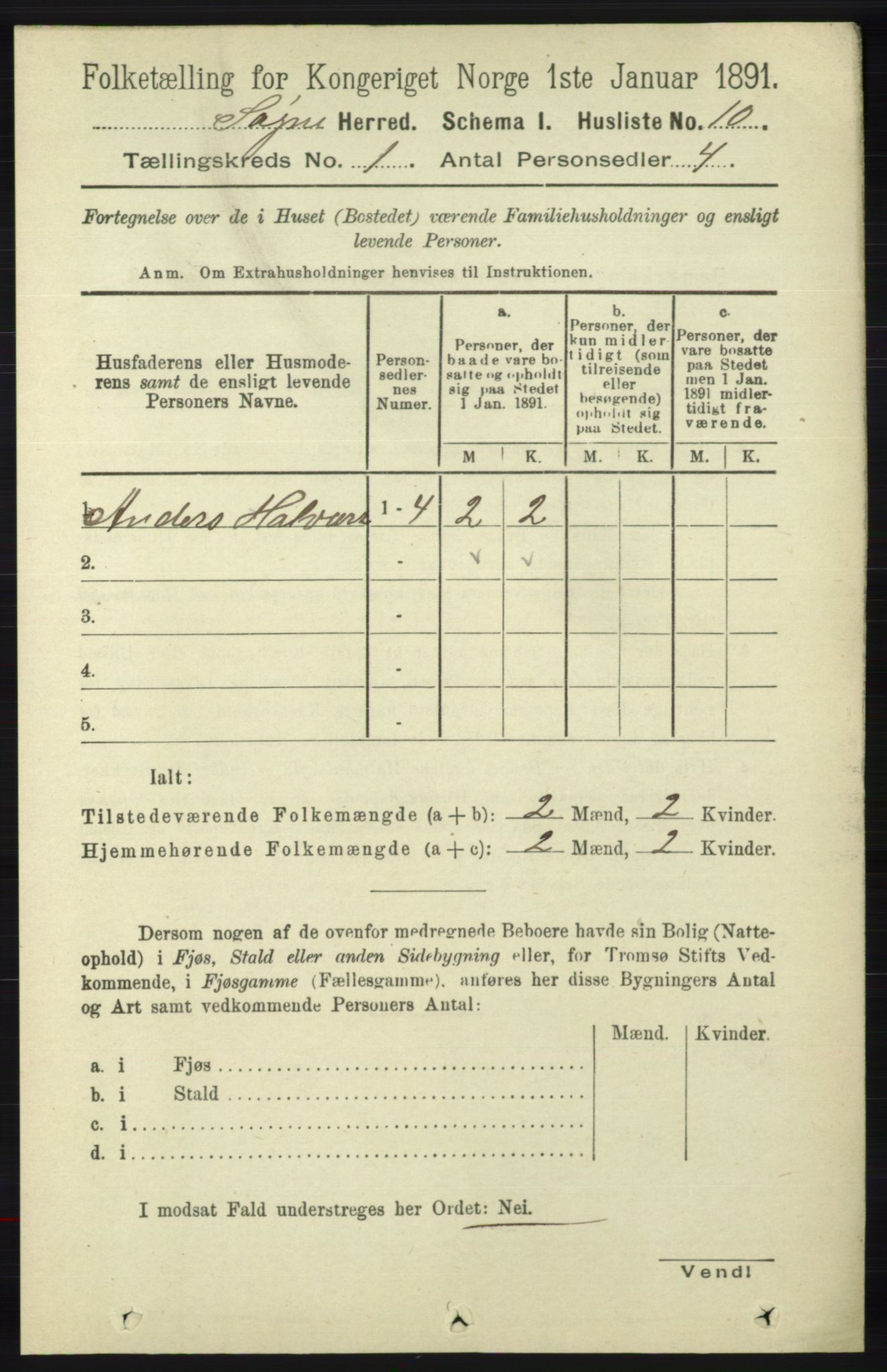 RA, Folketelling 1891 for 1018 Søgne herred, 1891, s. 57