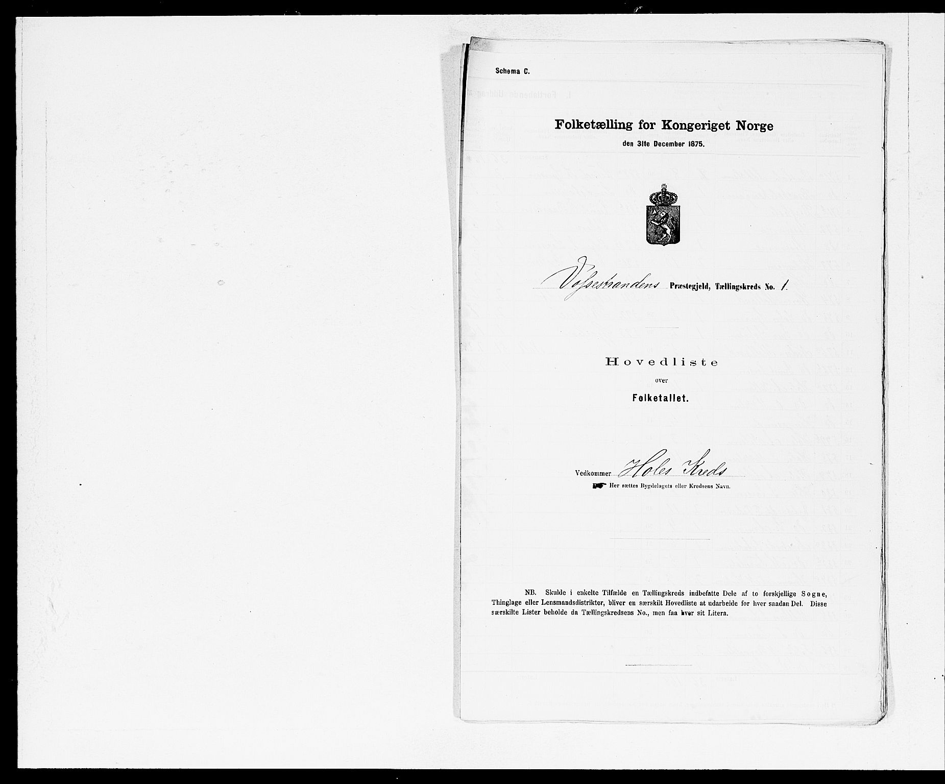 SAB, Folketelling 1875 for 1236P Vossestrand prestegjeld, 1875, s. 2