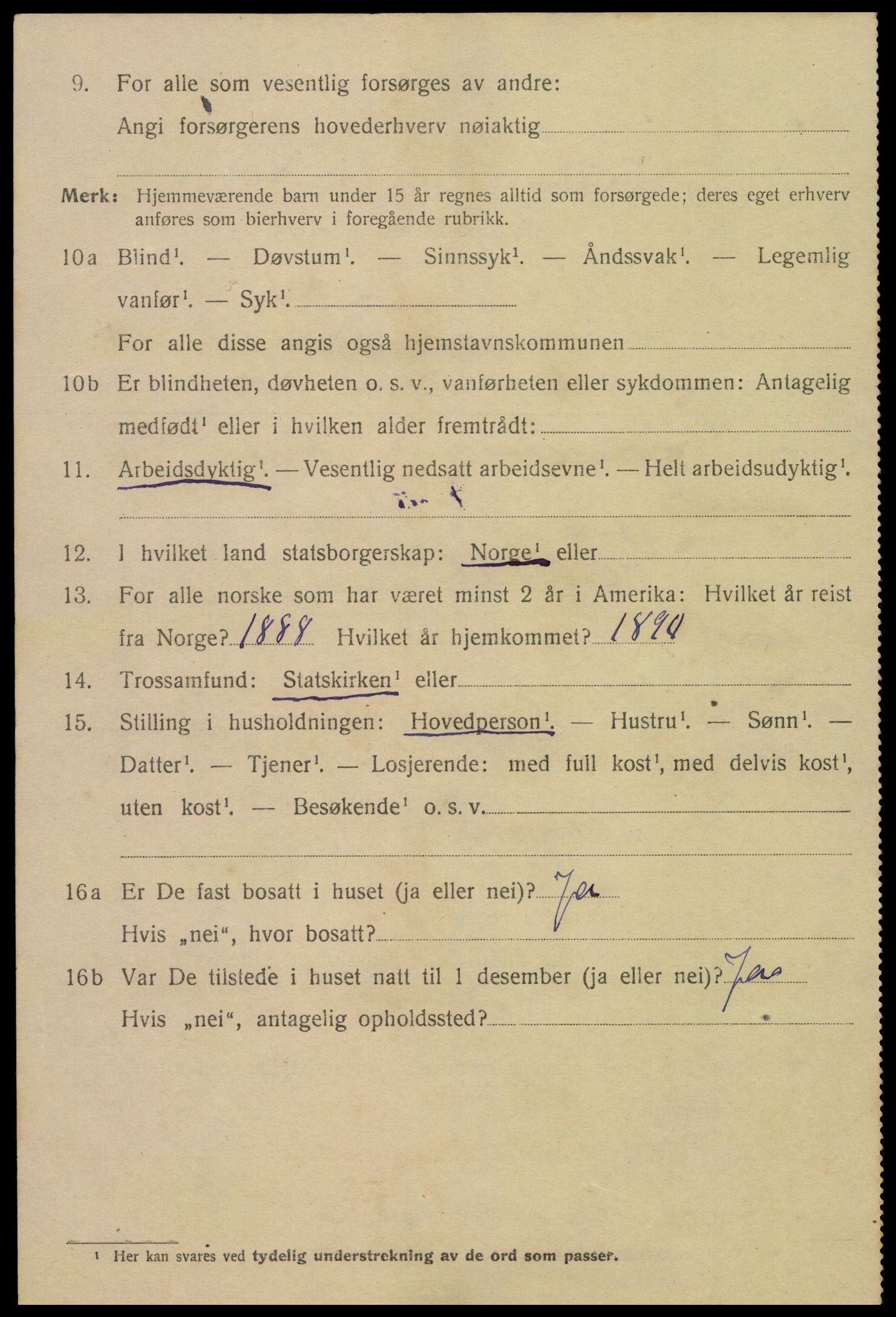 SAK, Folketelling 1920 for 1002 Mandal ladested, 1920, s. 3318
