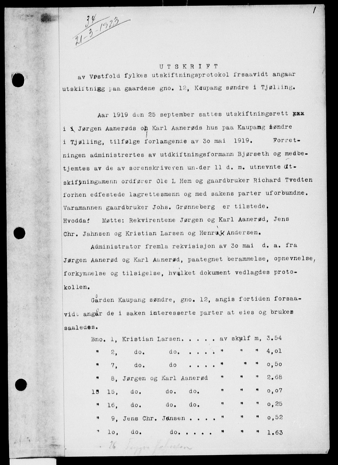 Larvik sorenskriveri, SAKO/A-83/G/Ga/Gab/L0056: Pantebok nr. II 56, 1932-1932, s. 1