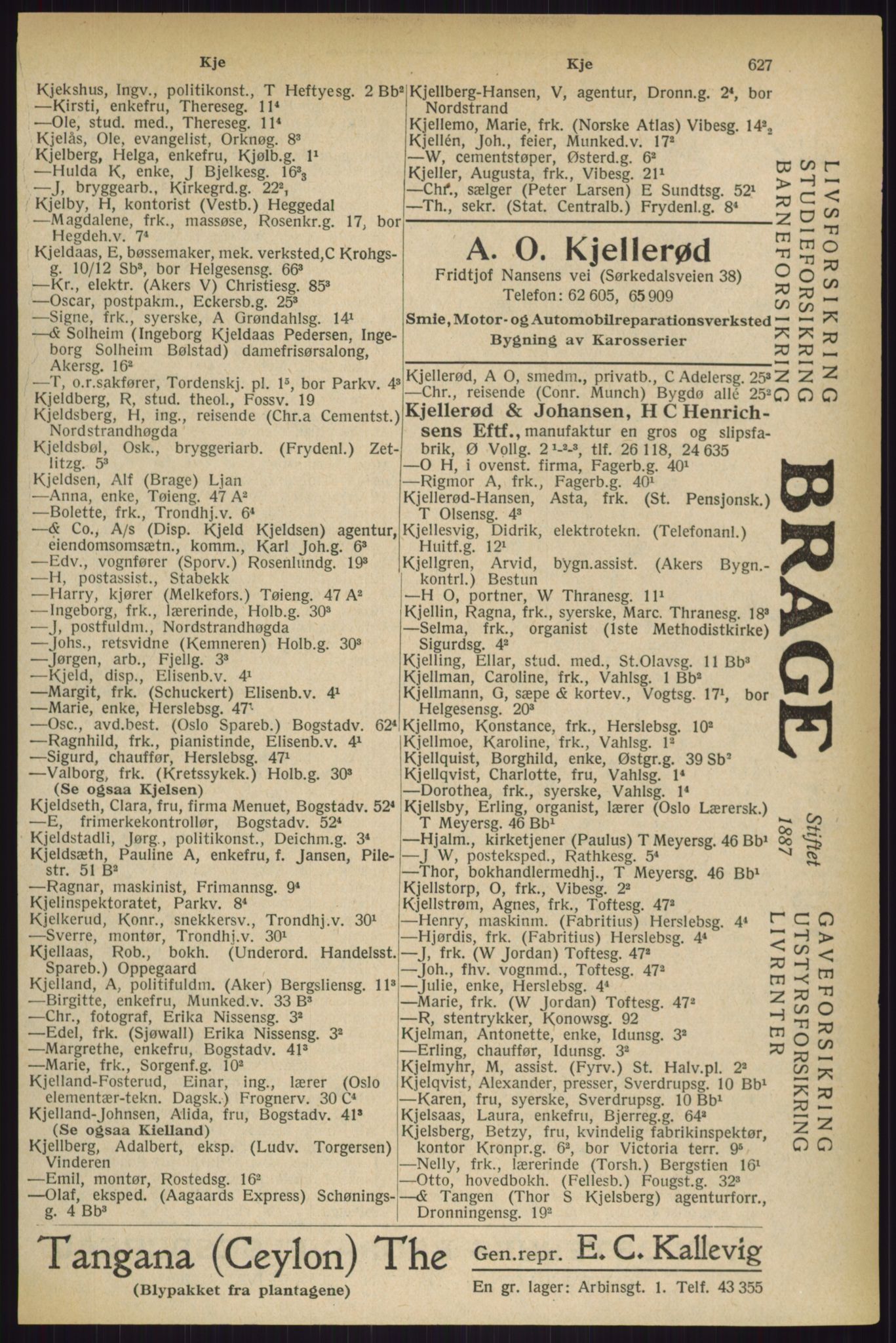 Kristiania/Oslo adressebok, PUBL/-, 1927, s. 627