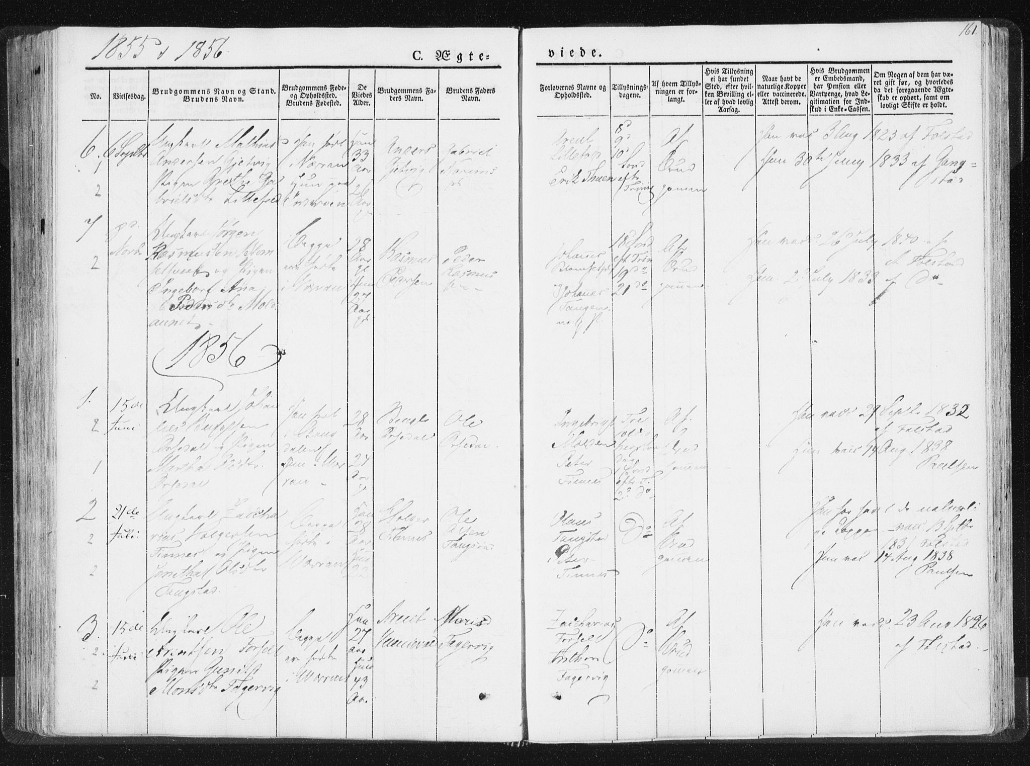 Ministerialprotokoller, klokkerbøker og fødselsregistre - Nord-Trøndelag, SAT/A-1458/744/L0418: Ministerialbok nr. 744A02, 1843-1866, s. 161