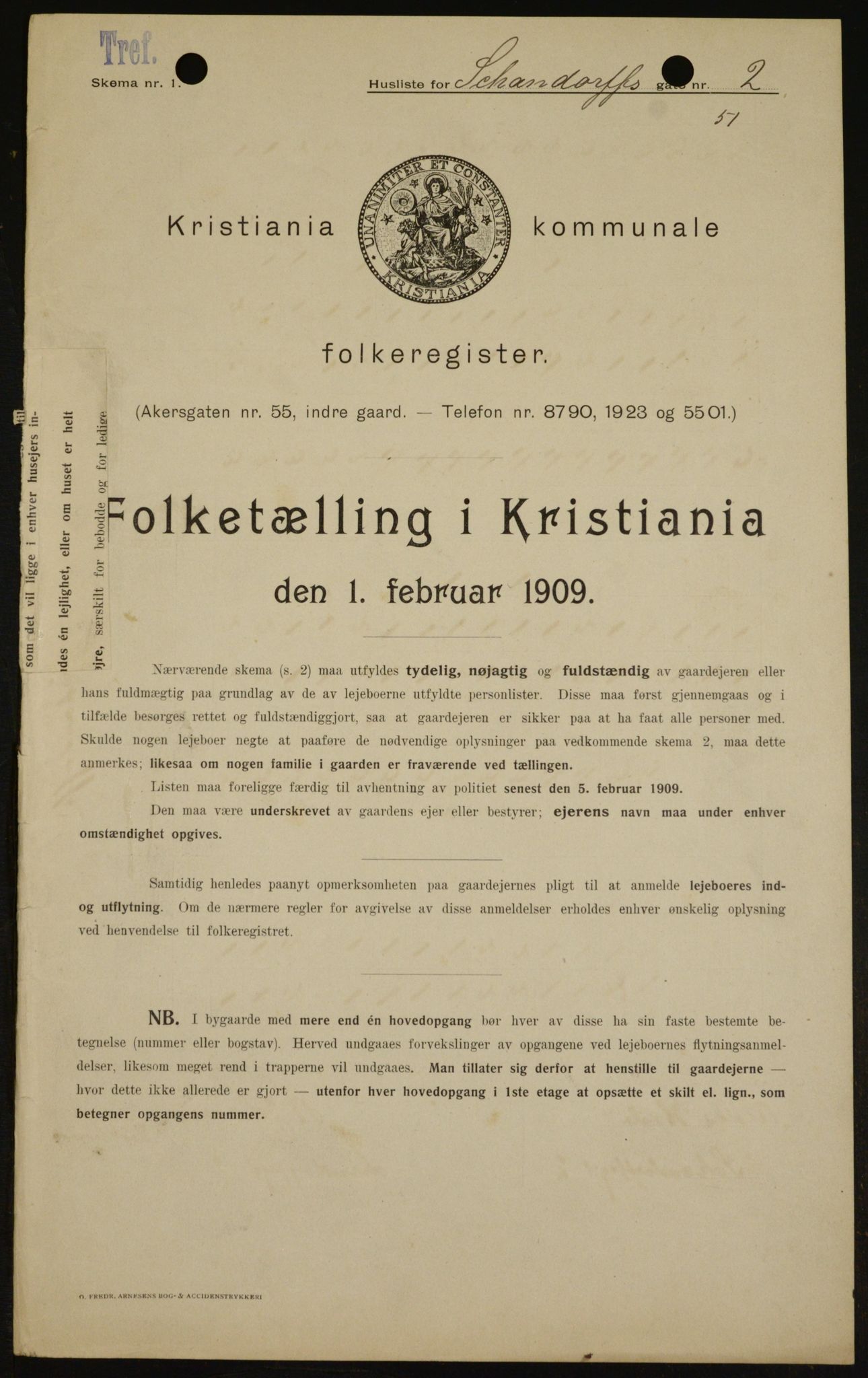 OBA, Kommunal folketelling 1.2.1909 for Kristiania kjøpstad, 1909, s. 81319