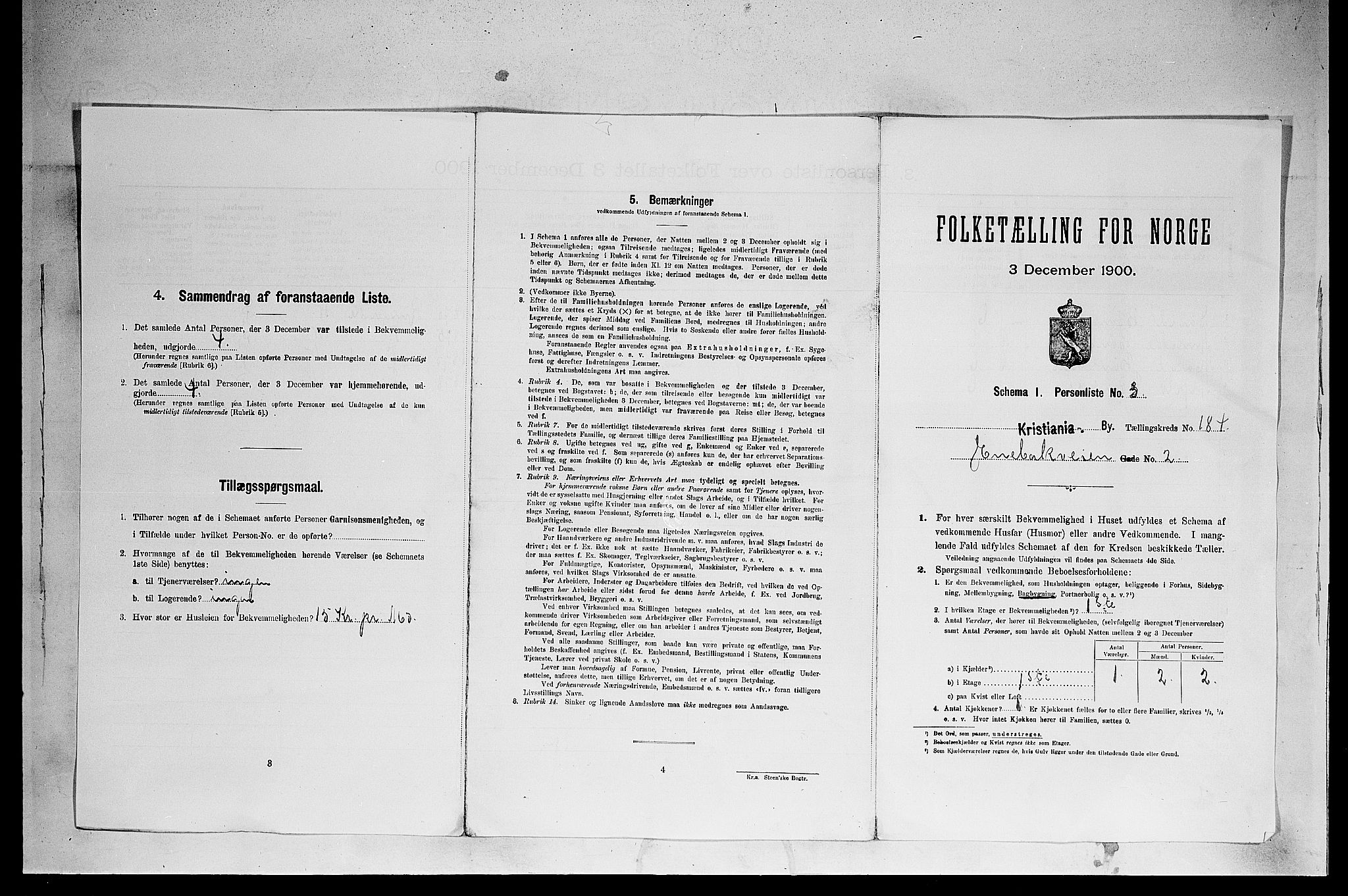 SAO, Folketelling 1900 for 0301 Kristiania kjøpstad, 1900, s. 19445