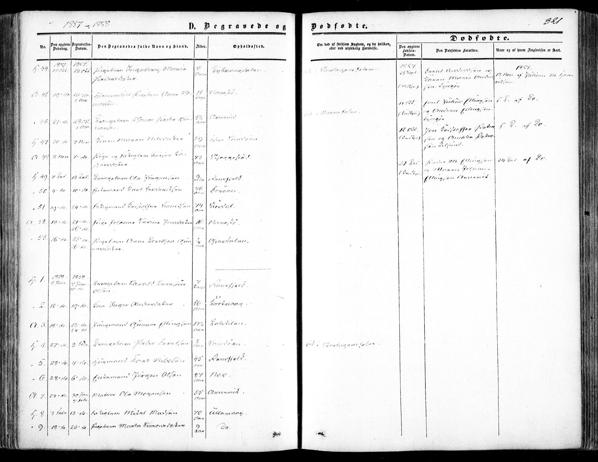 Dypvåg sokneprestkontor, SAK/1111-0007/F/Fa/Faa/L0006: Ministerialbok nr. A 6, 1855-1872, s. 321