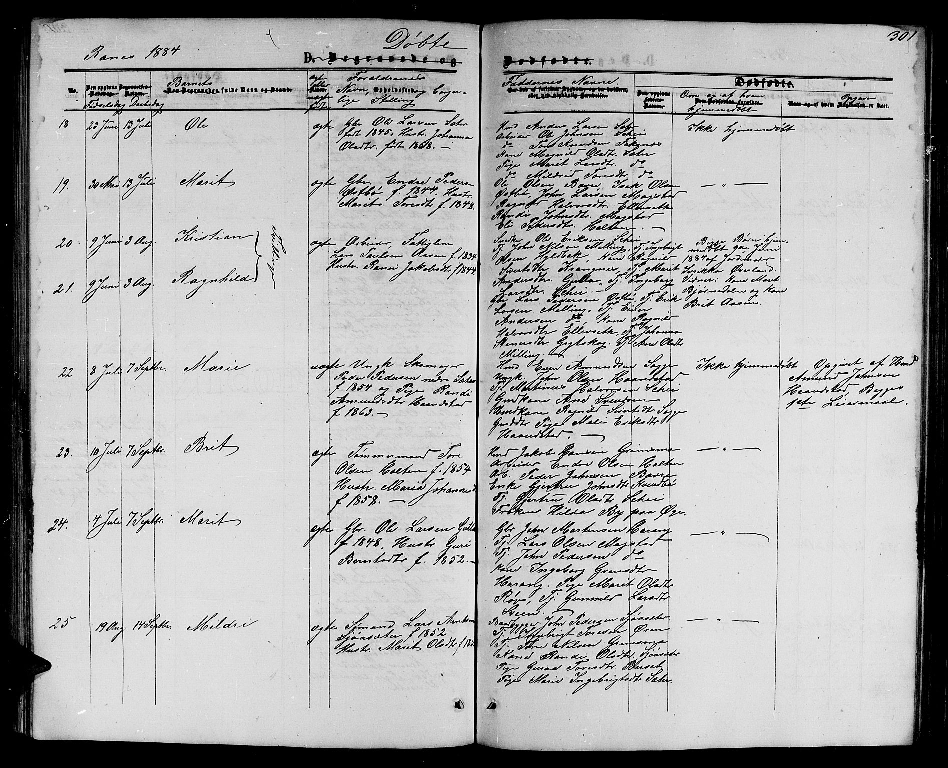 Ministerialprotokoller, klokkerbøker og fødselsregistre - Møre og Romsdal, AV/SAT-A-1454/595/L1051: Klokkerbok nr. 595C03, 1866-1891, s. 301