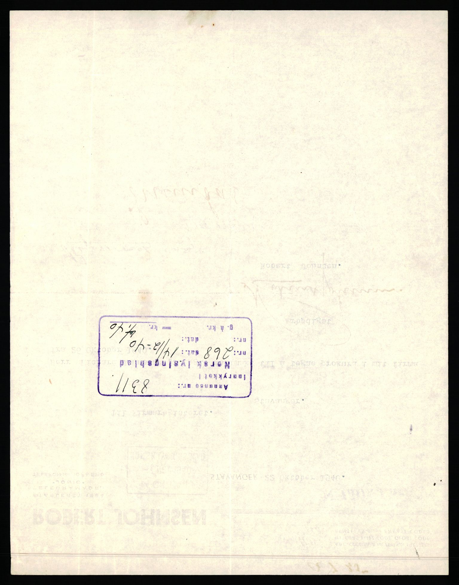 Stavanger byfogd, SAST/A-101408/002/J/Jd/Jde/L0001: Registreringsmeldinger og bilag. Enkeltmannsforetak, 1-350, 1891-1967, s. 352