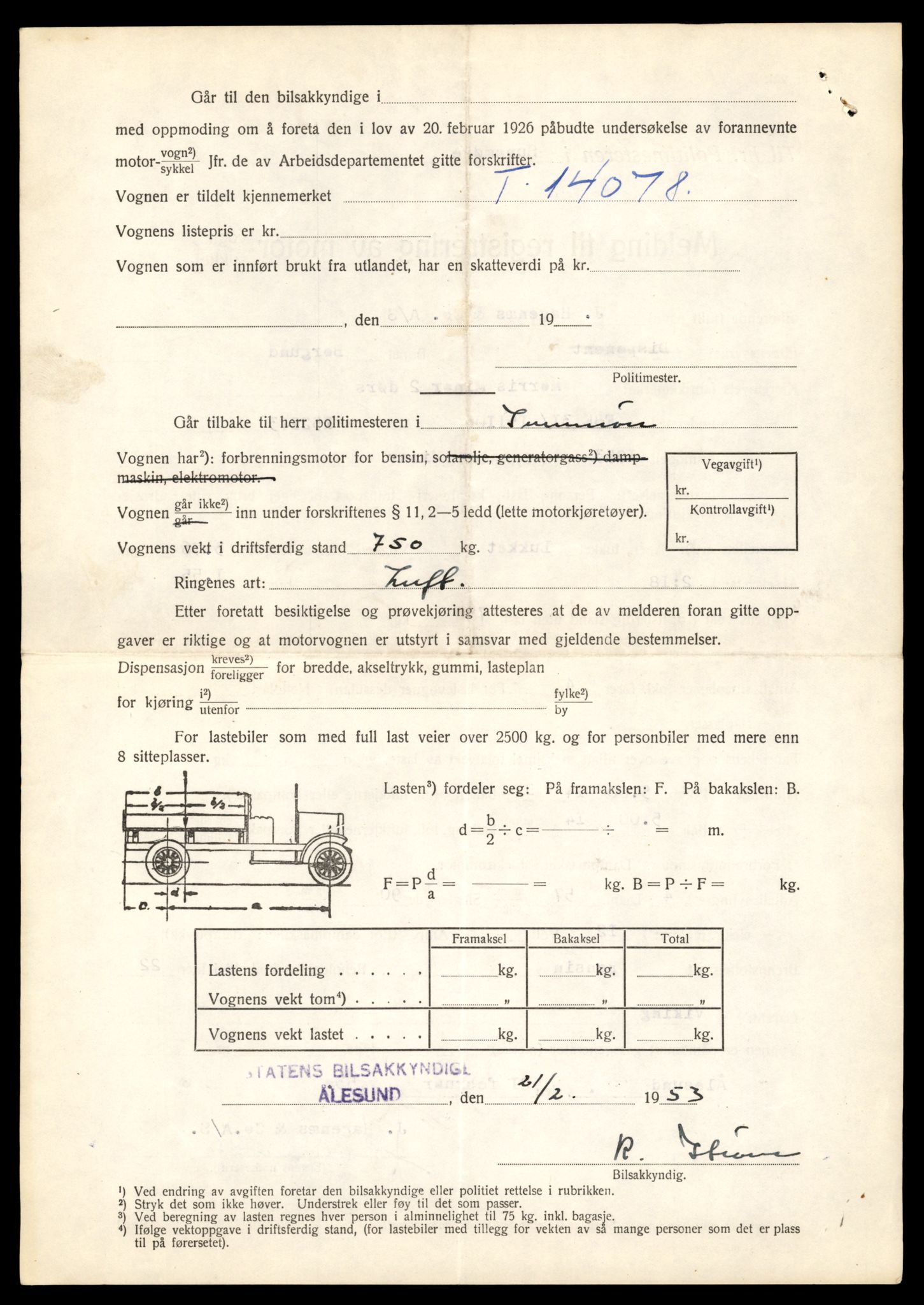 Møre og Romsdal vegkontor - Ålesund trafikkstasjon, AV/SAT-A-4099/F/Fe/L0042: Registreringskort for kjøretøy T 13906 - T 14079, 1927-1998, s. 3222