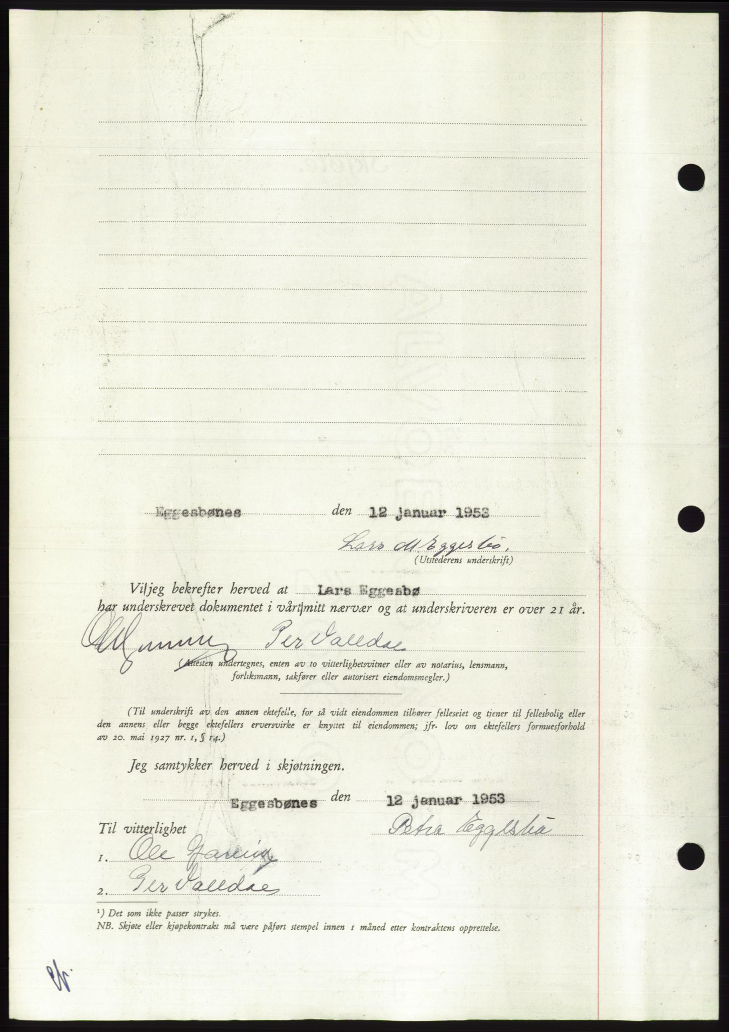 Søre Sunnmøre sorenskriveri, AV/SAT-A-4122/1/2/2C/L0094: Pantebok nr. 20A, 1953-1953, Dagboknr: 134/1953