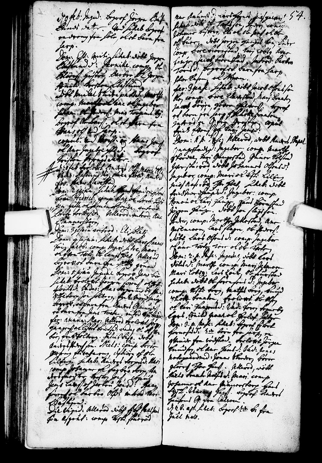 Skjeberg prestekontor Kirkebøker, SAO/A-10923/F/Fa/L0001: Ministerialbok nr. I 1, 1702-1725, s. 54