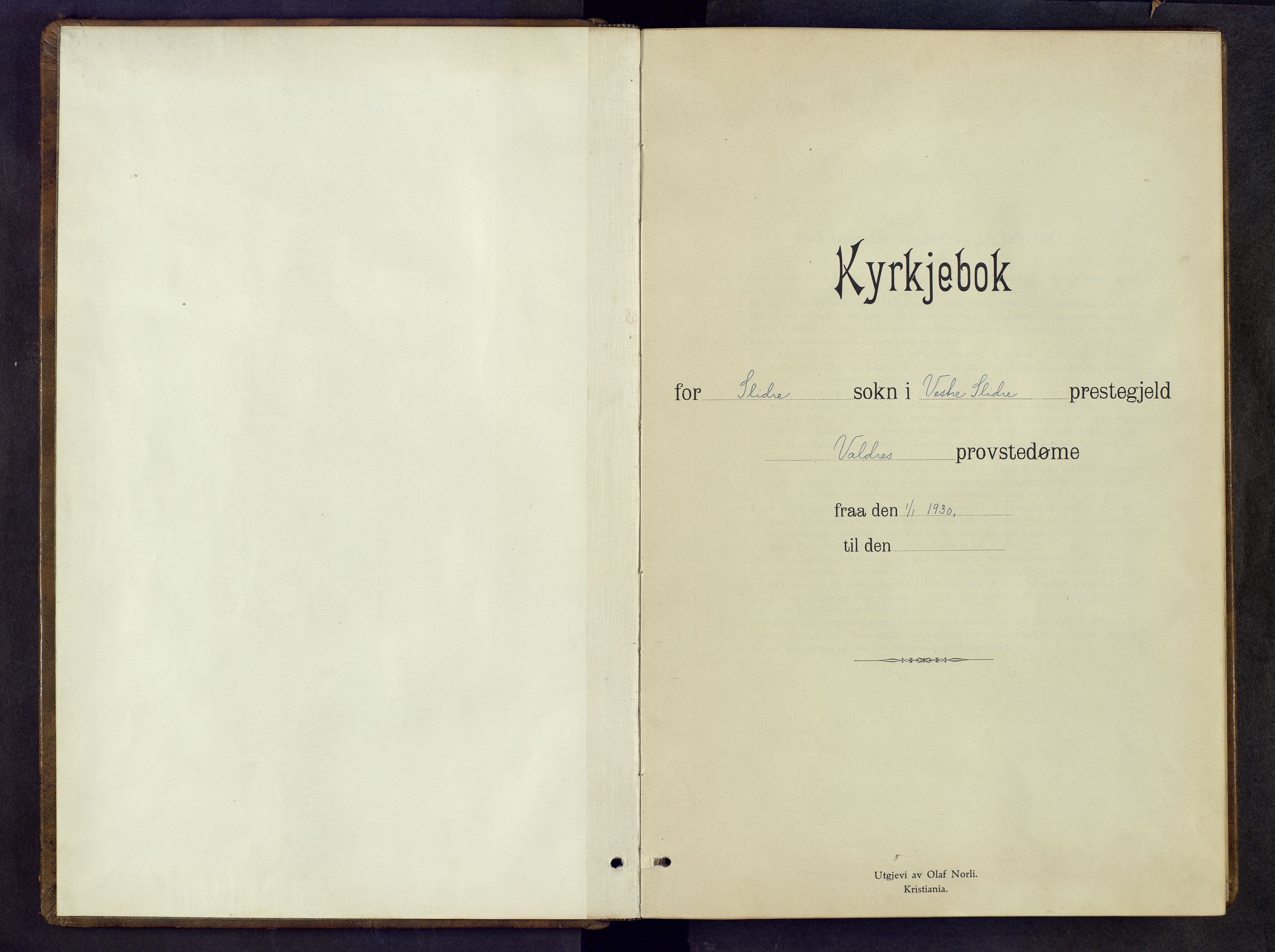 Vestre Slidre prestekontor, AV/SAH-PREST-136/H/Ha/Hab/L0010: Klokkerbok nr. 10, 1930-1968