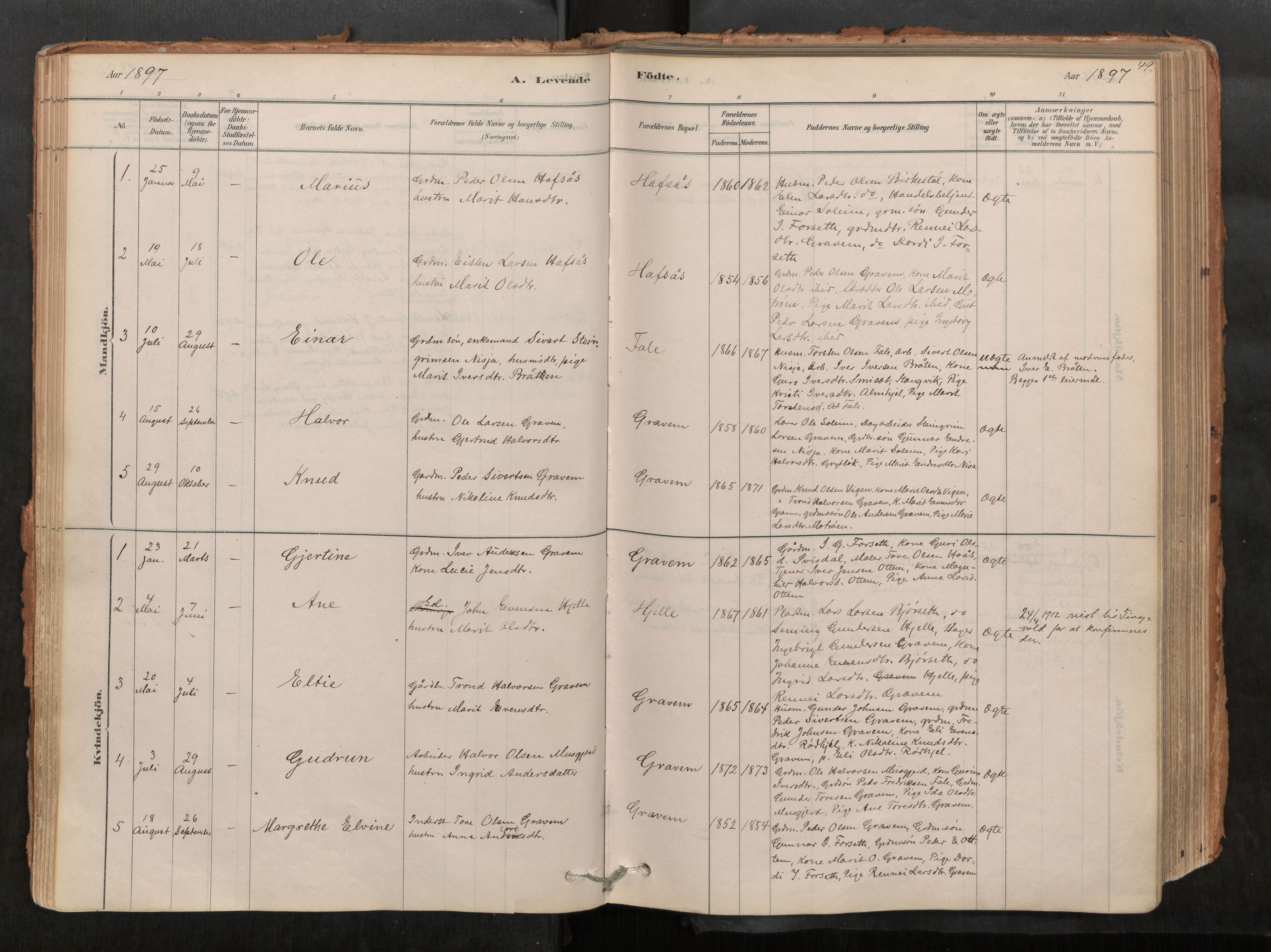 Sunndal sokneprestkontor, AV/SAT-A-1085/1/I/I1/I1a/L0001: Ministerialbok nr. 1, 1877-1914, s. 49