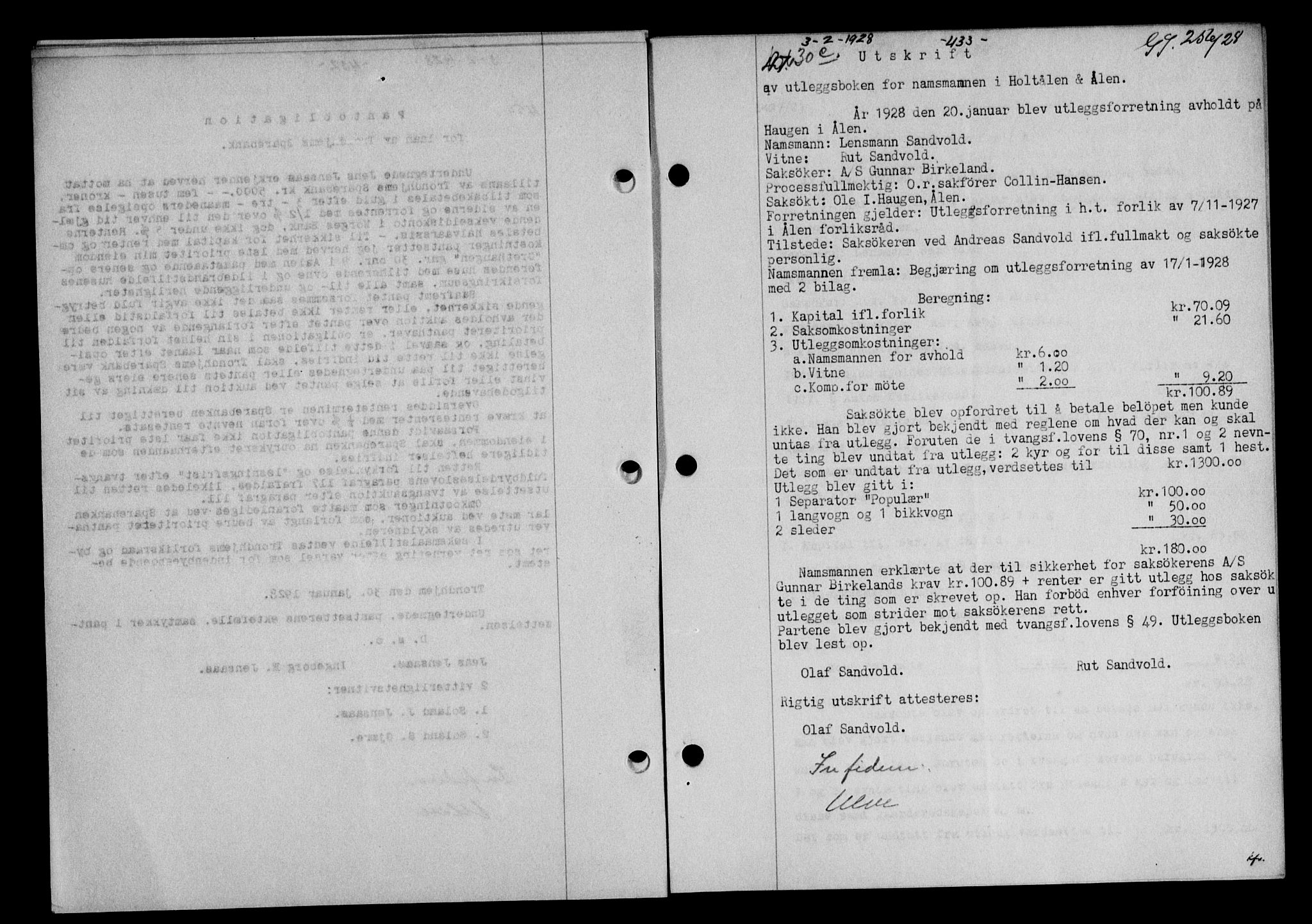 Gauldal sorenskriveri, SAT/A-0014/1/2/2C/L0036: Pantebok nr. 37, 1927-1928, Tingl.dato: 03.02.1928