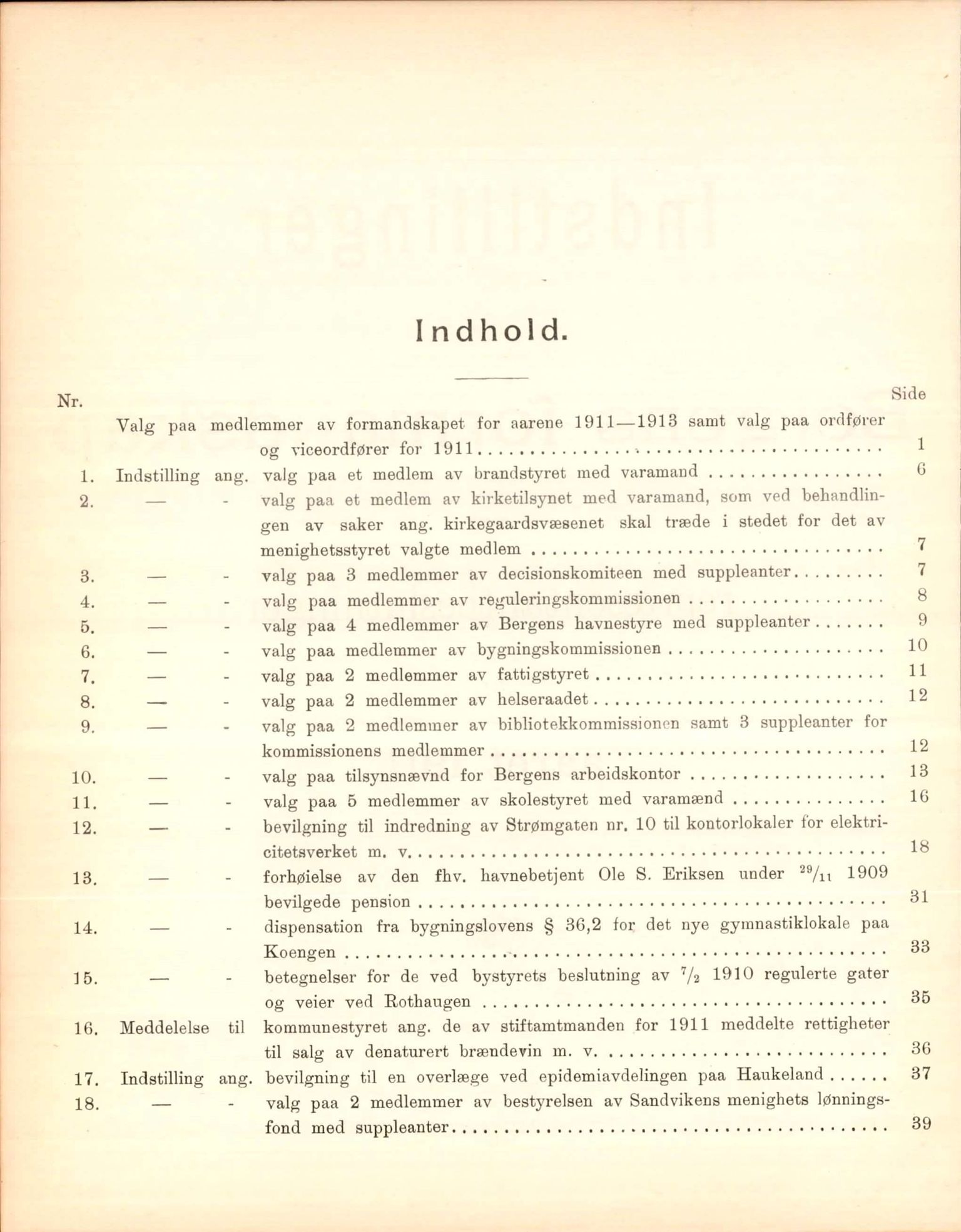 Bergen kommune. Formannskapet, BBA/A-0003/Ad/L0084: Bergens Kommuneforhandlinger, bind I, 1911