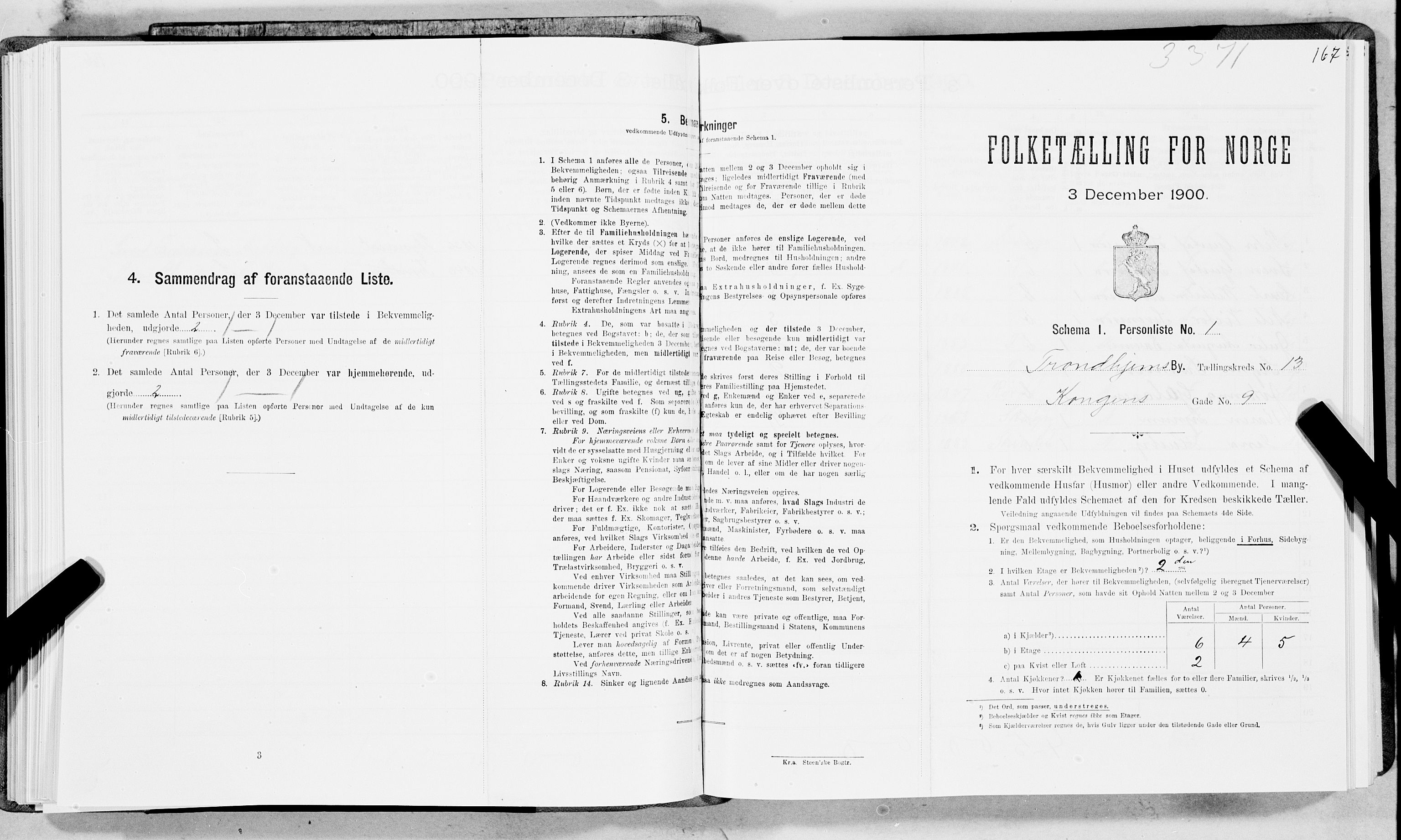 SAT, Folketelling 1900 for 1601 Trondheim kjøpstad, 1900, s. 2207