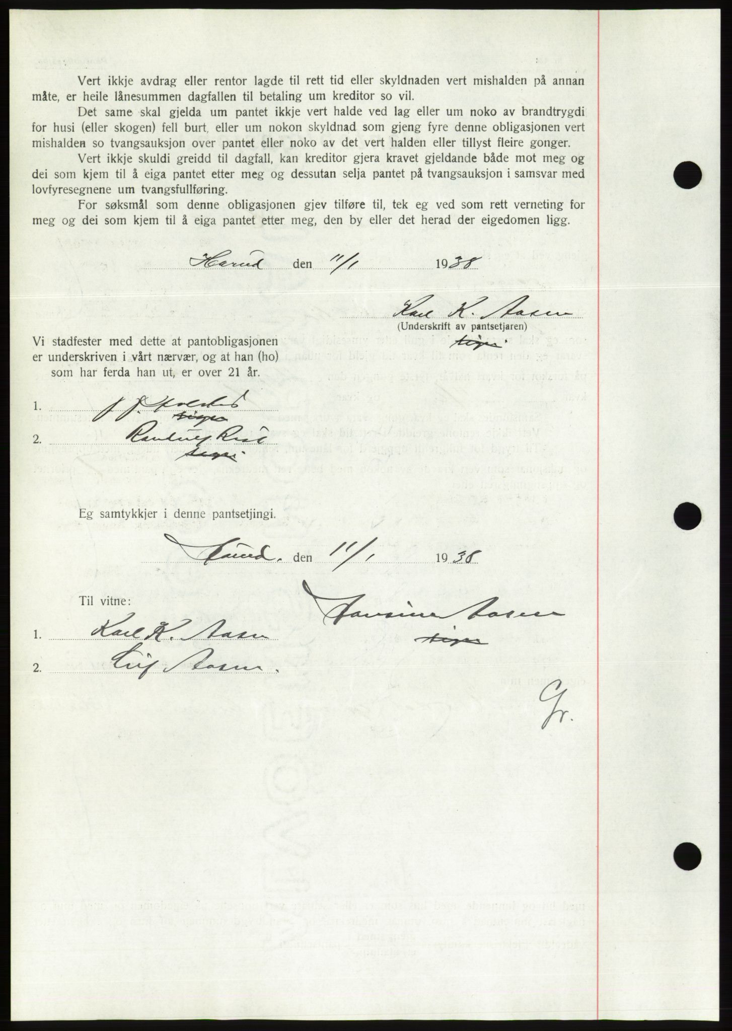 Søre Sunnmøre sorenskriveri, AV/SAT-A-4122/1/2/2C/L0064: Pantebok nr. 58, 1937-1938, Dagboknr: 82/1938