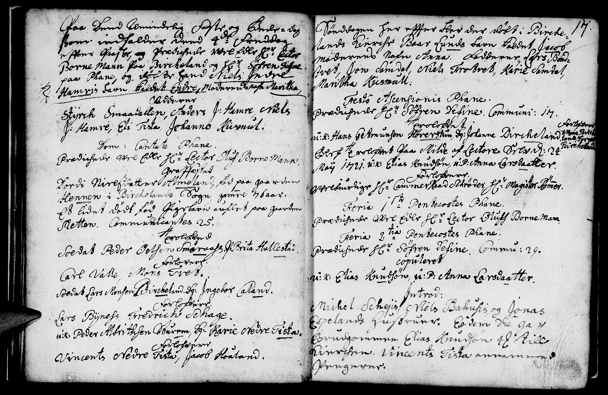 Fana Sokneprestembete, AV/SAB-A-75101/H/Haa/Haaa/L0002: Ministerialbok nr. A 2, 1719-1735, s. 17