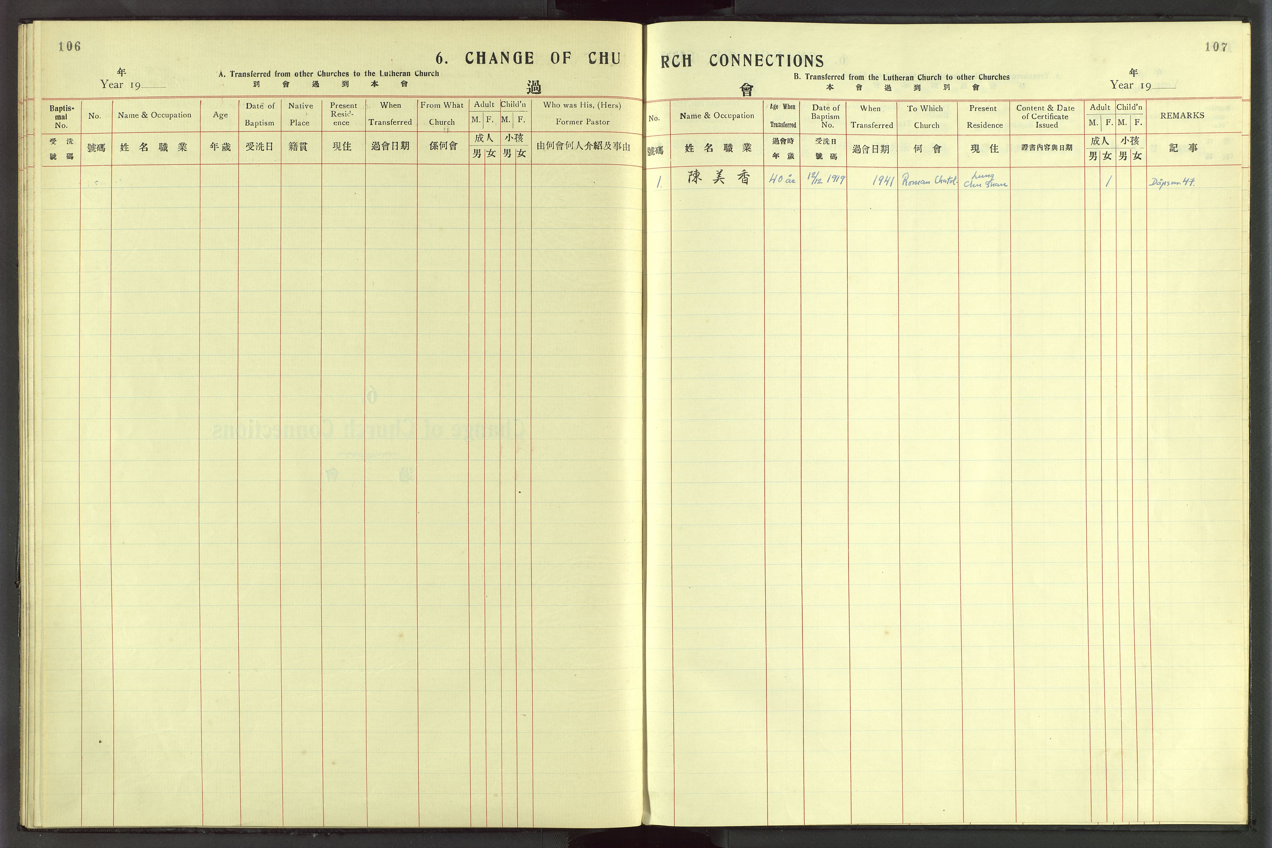 Det Norske Misjonsselskap - utland - Kina (Hunan), VID/MA-A-1065/Dm/L0054: Ministerialbok nr. 92, 1909-1948, s. 106-107