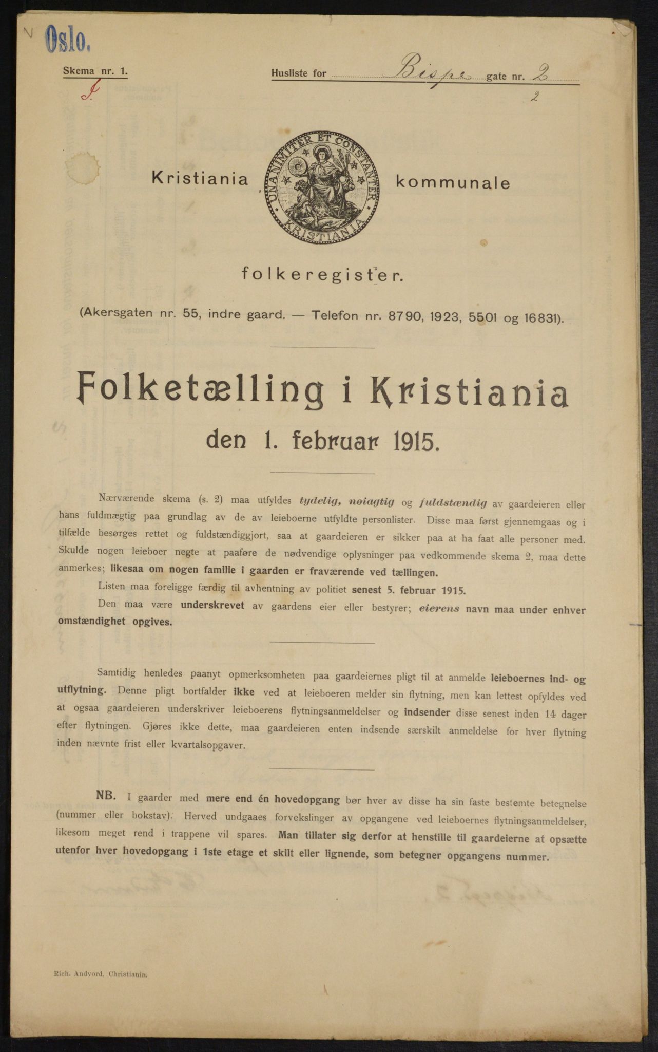 OBA, Kommunal folketelling 1.2.1915 for Kristiania, 1915, s. 5380