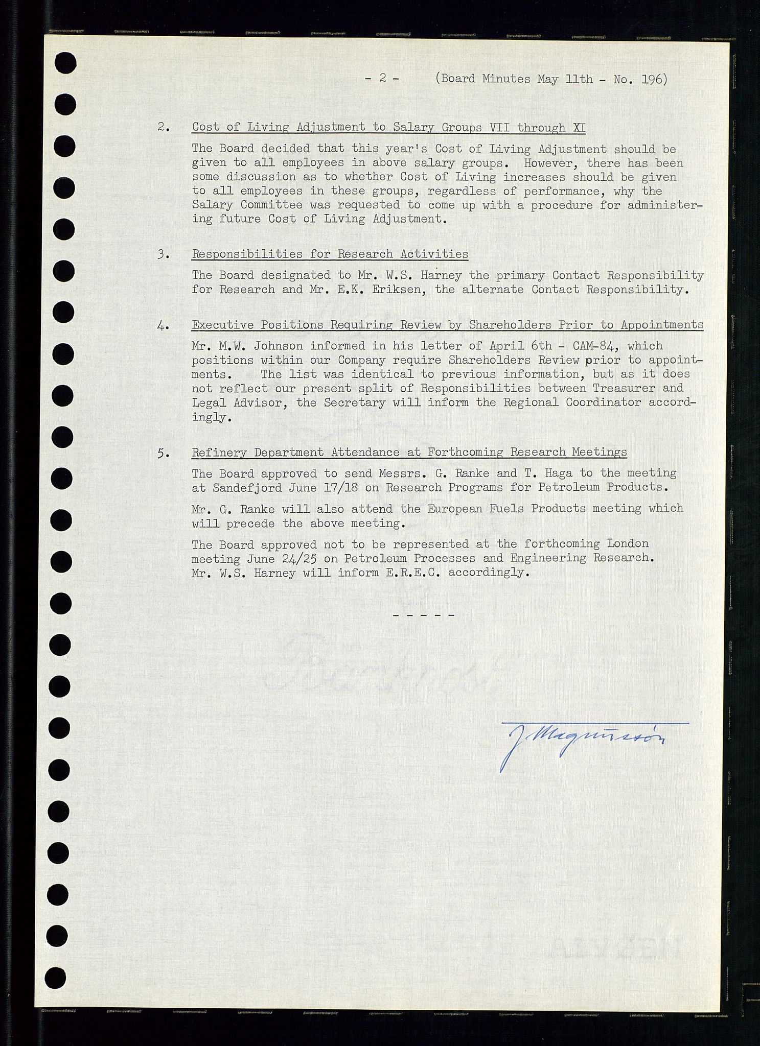 Pa 0982 - Esso Norge A/S, AV/SAST-A-100448/A/Aa/L0002/0001: Den administrerende direksjon Board minutes (styrereferater) / Den administrerende direksjon Board minutes (styrereferater), 1965, s. 113