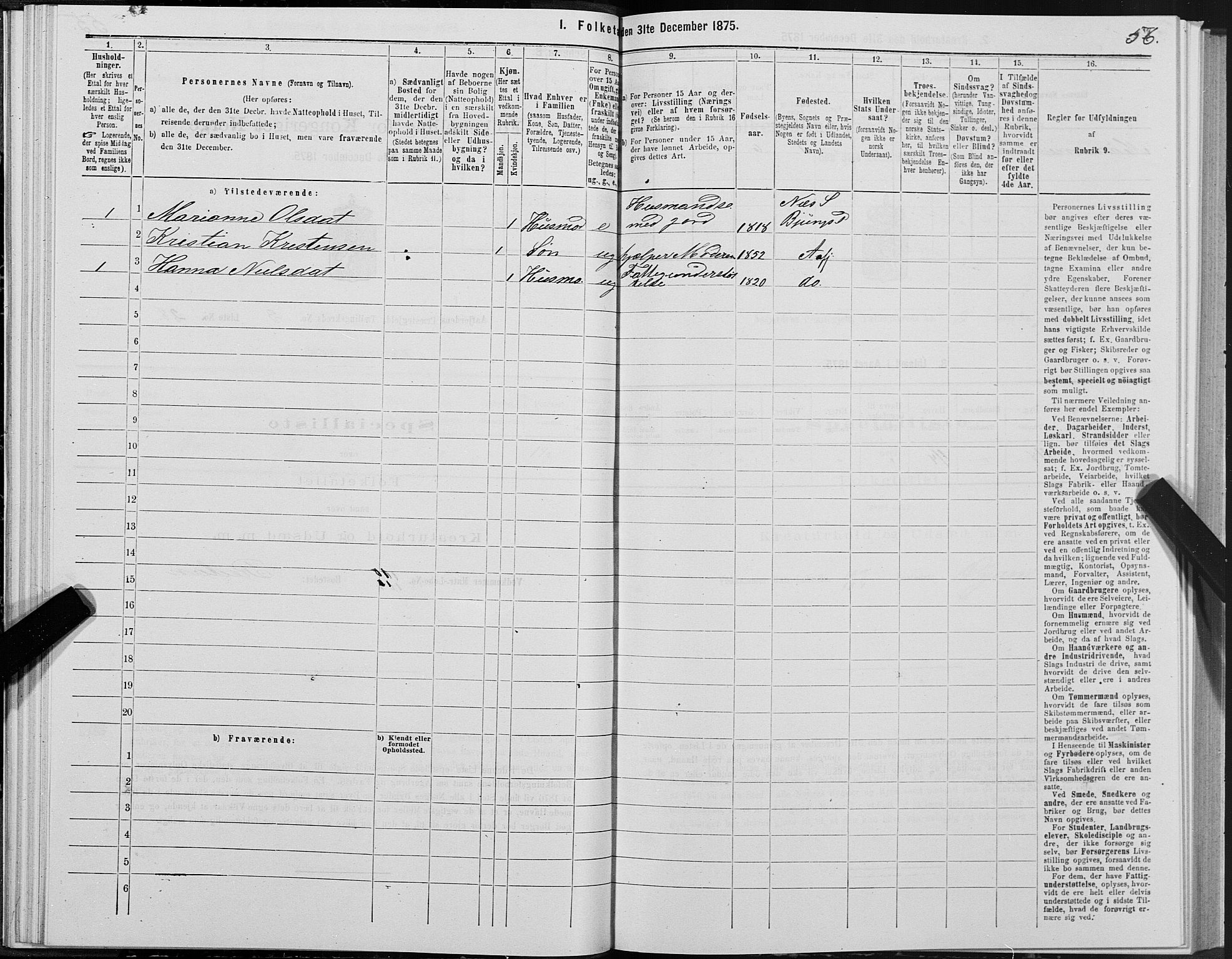 SAT, Folketelling 1875 for 1630P Aafjorden prestegjeld, 1875, s. 2056