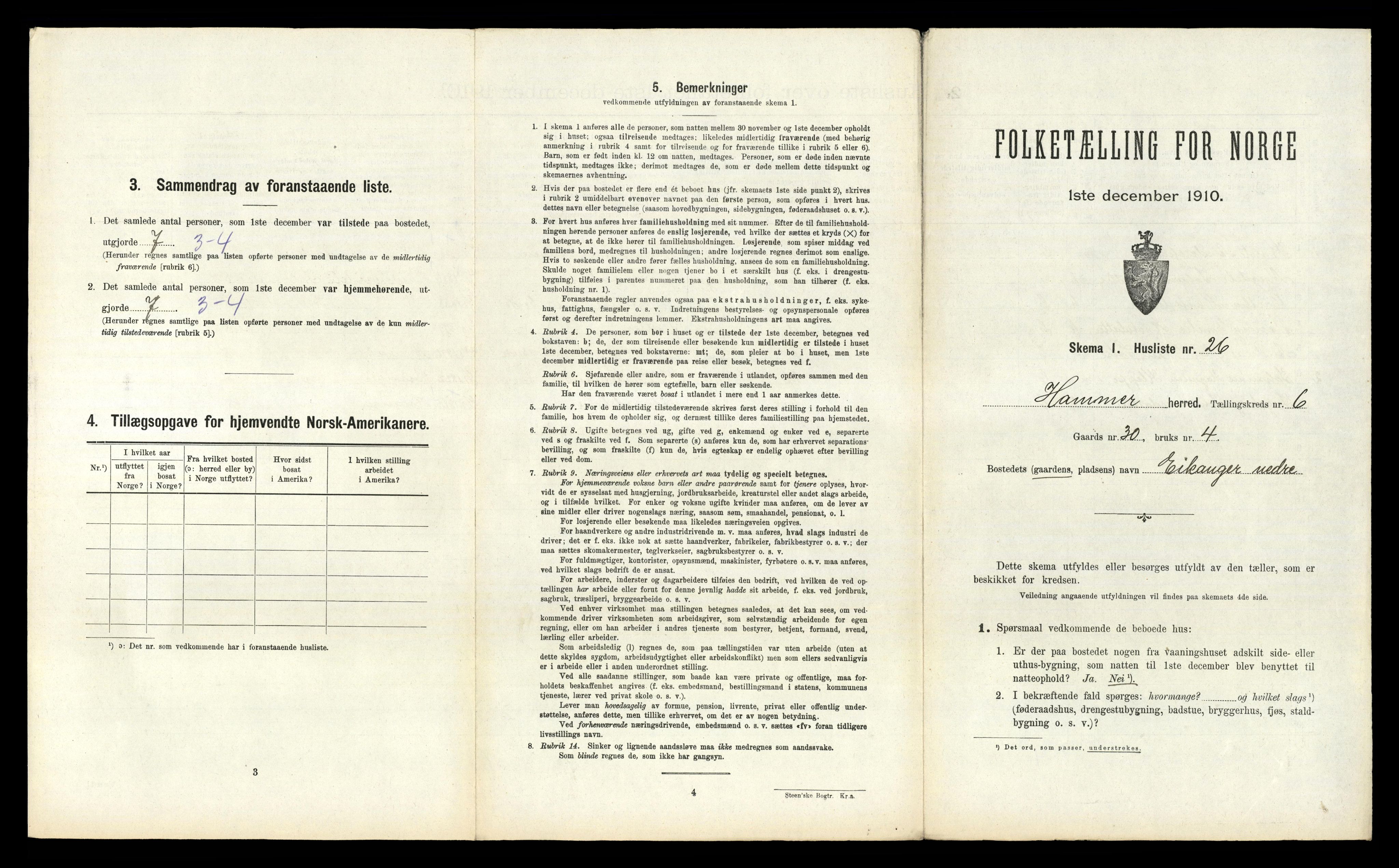 RA, Folketelling 1910 for 1254 Hamre herred, 1910, s. 392