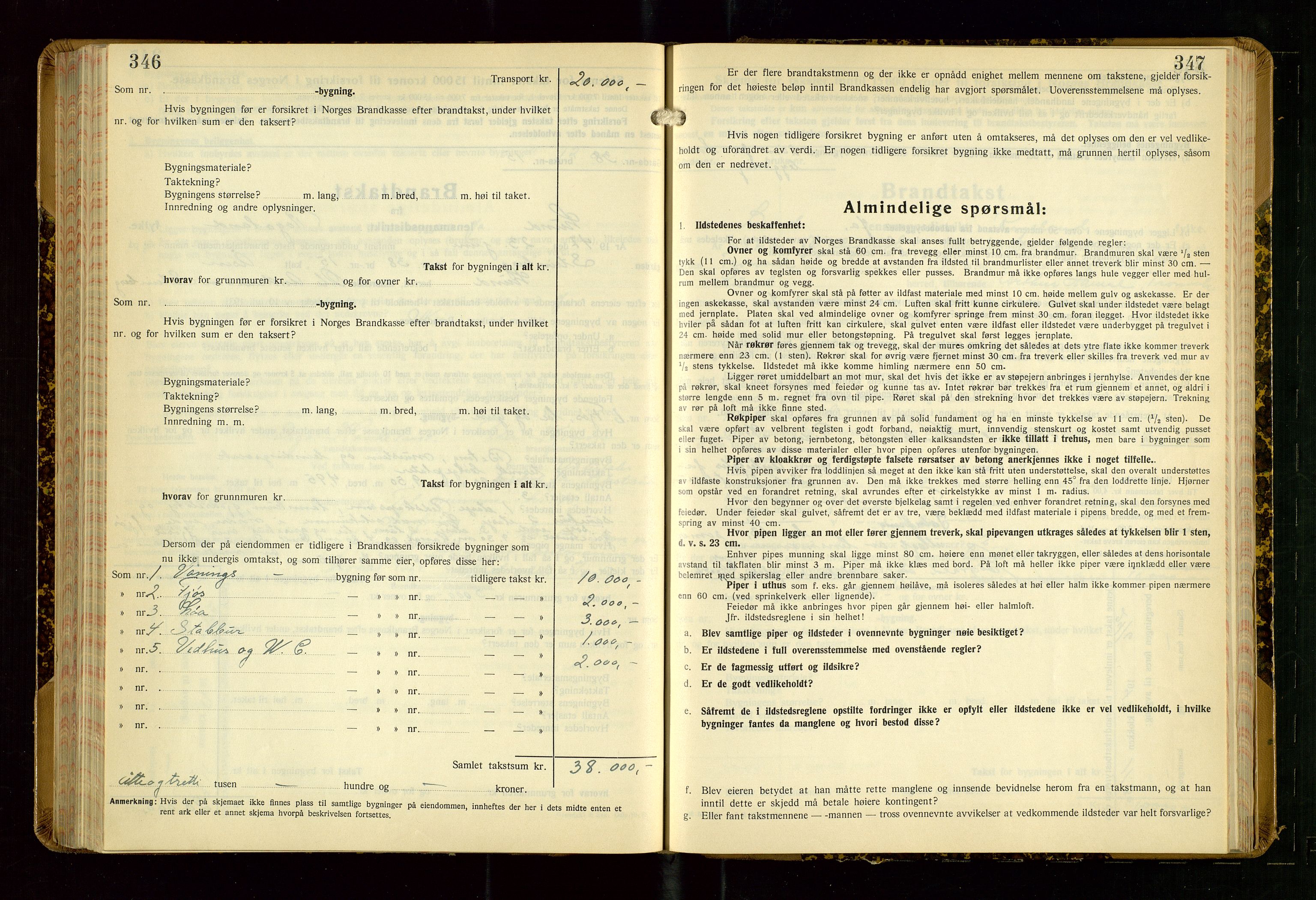 Lund lensmannskontor, AV/SAST-A-100303/Gob/L0006: "Brandtakstprotokoll", 1938-1951, s. 346-347