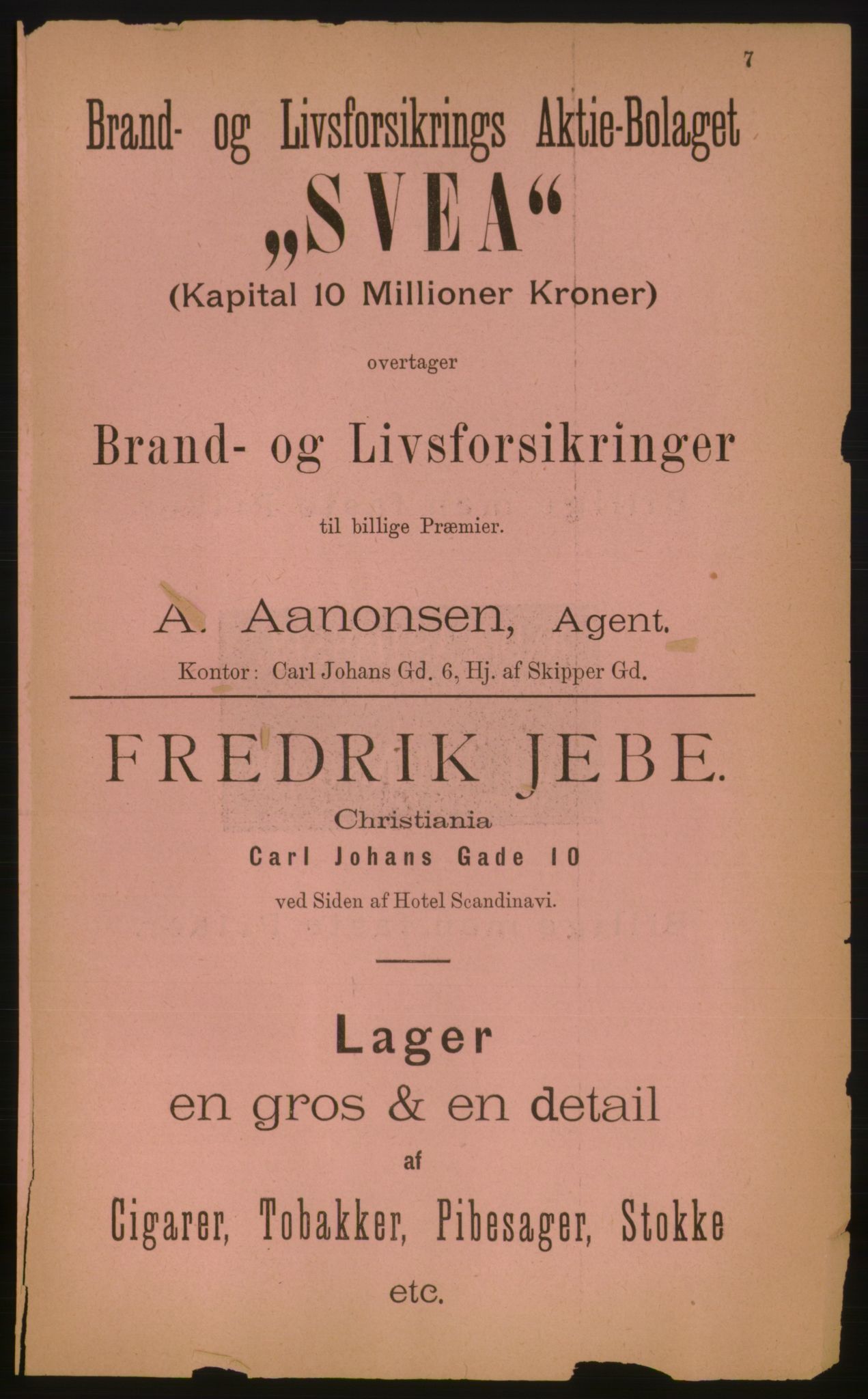 Kristiania/Oslo adressebok, PUBL/-, 1884, s. 7