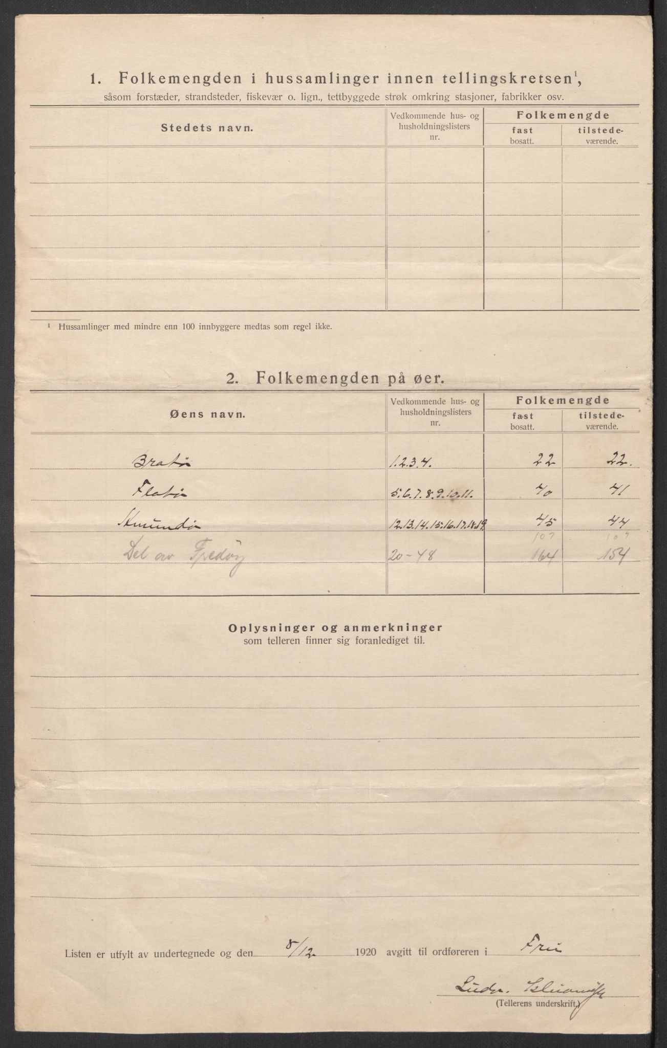 SAT, Folketelling 1920 for 1556 Frei herred, 1920, s. 8