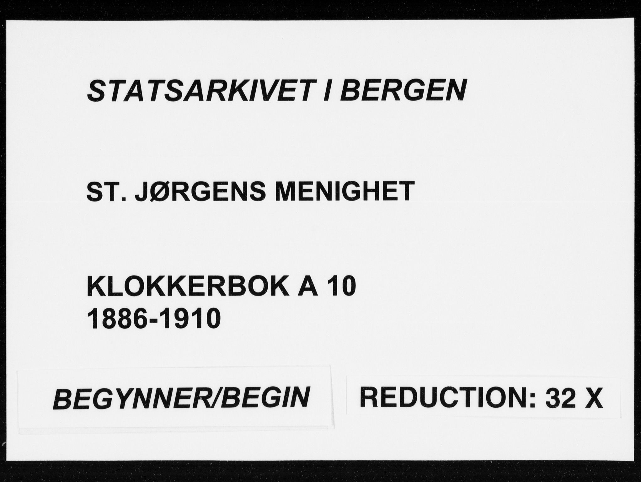 St. Jørgens hospital og Årstad sokneprestembete, AV/SAB-A-99934: Klokkerbok nr. A 10, 1886-1910