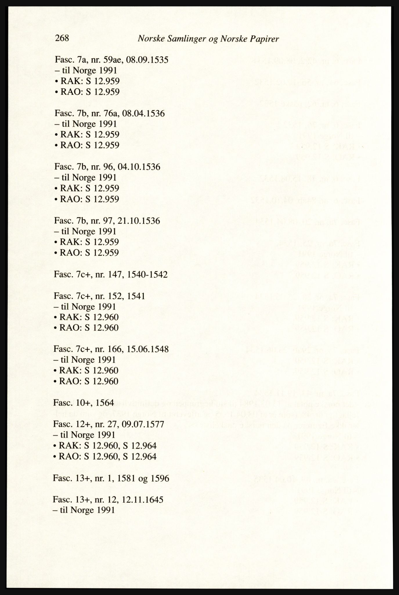 Publikasjoner utgitt av Arkivverket, PUBL/PUBL-001/A/0002: Erik Gøbel: NOREG, Tværregistratur over norgesrelevant materiale i Rigsarkivet i København (2000), 2000, s. 270